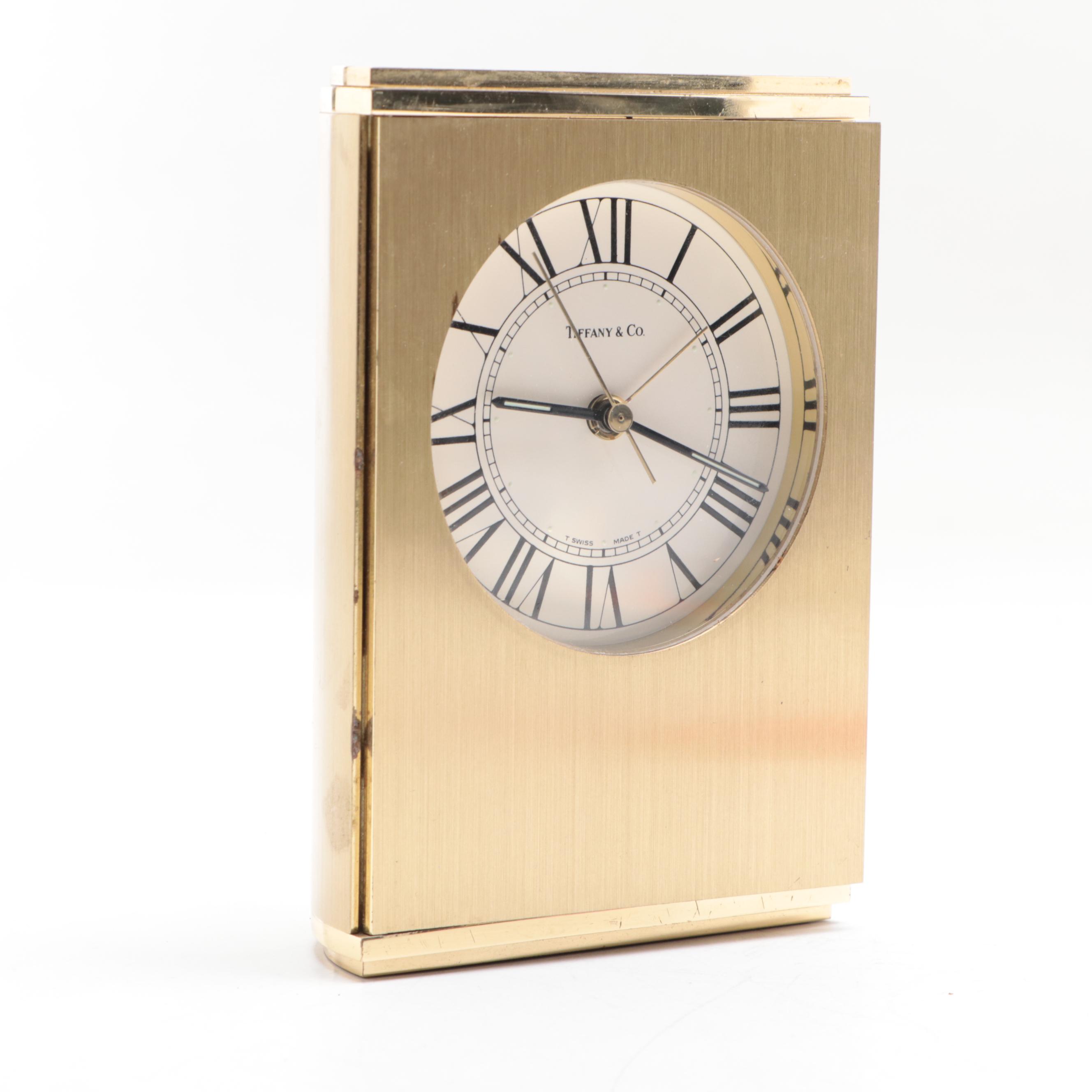 Tiffany & Co. Brass Desk Clock