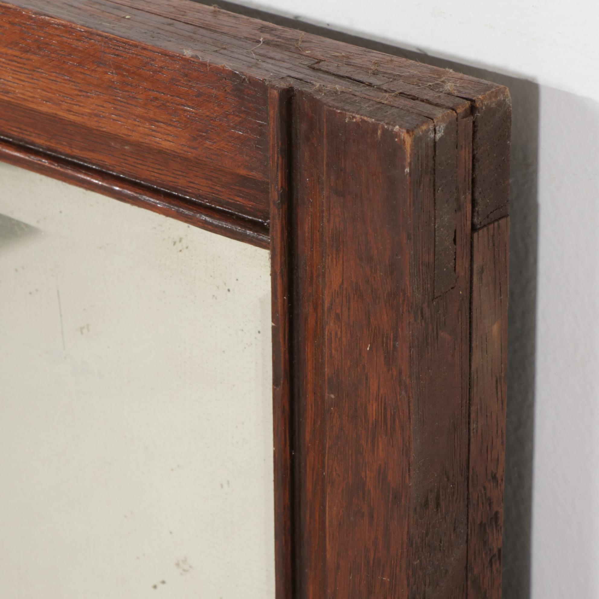 Victorian Oak Washstand and Mirror, Late 19th to Early 20th Century