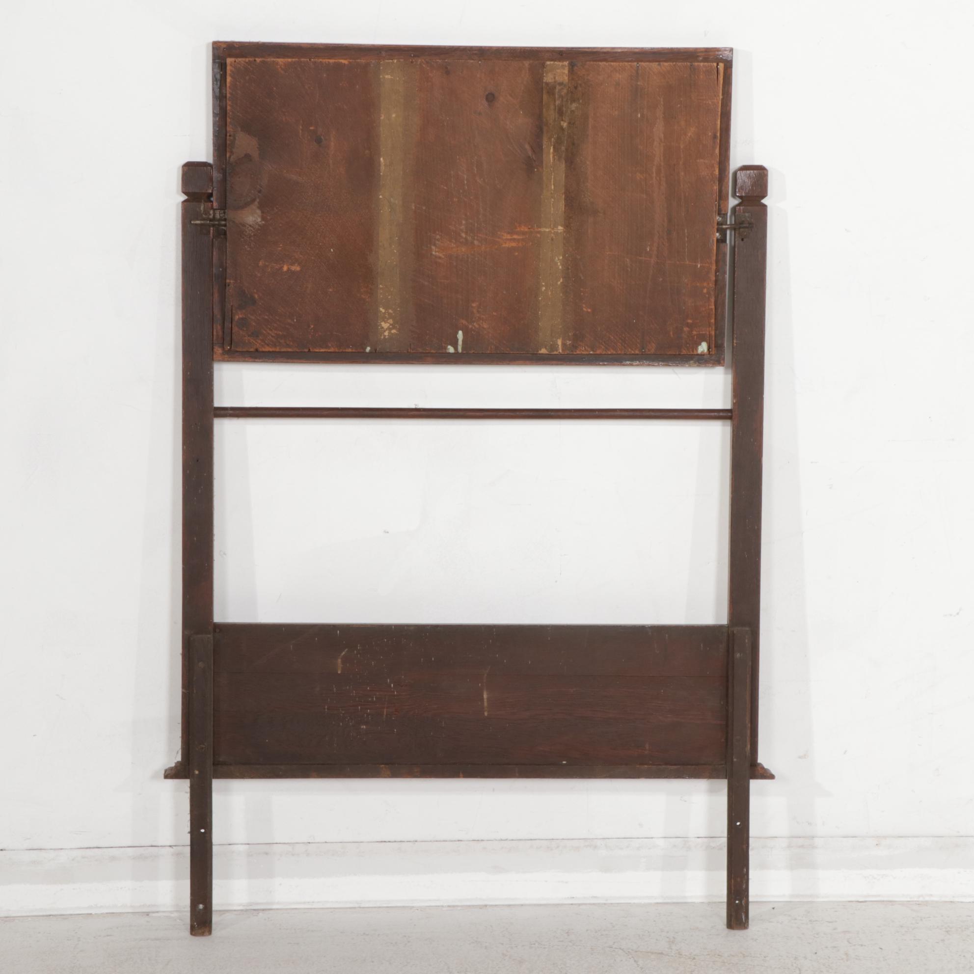 Victorian Oak Washstand and Mirror, Late 19th to Early 20th Century