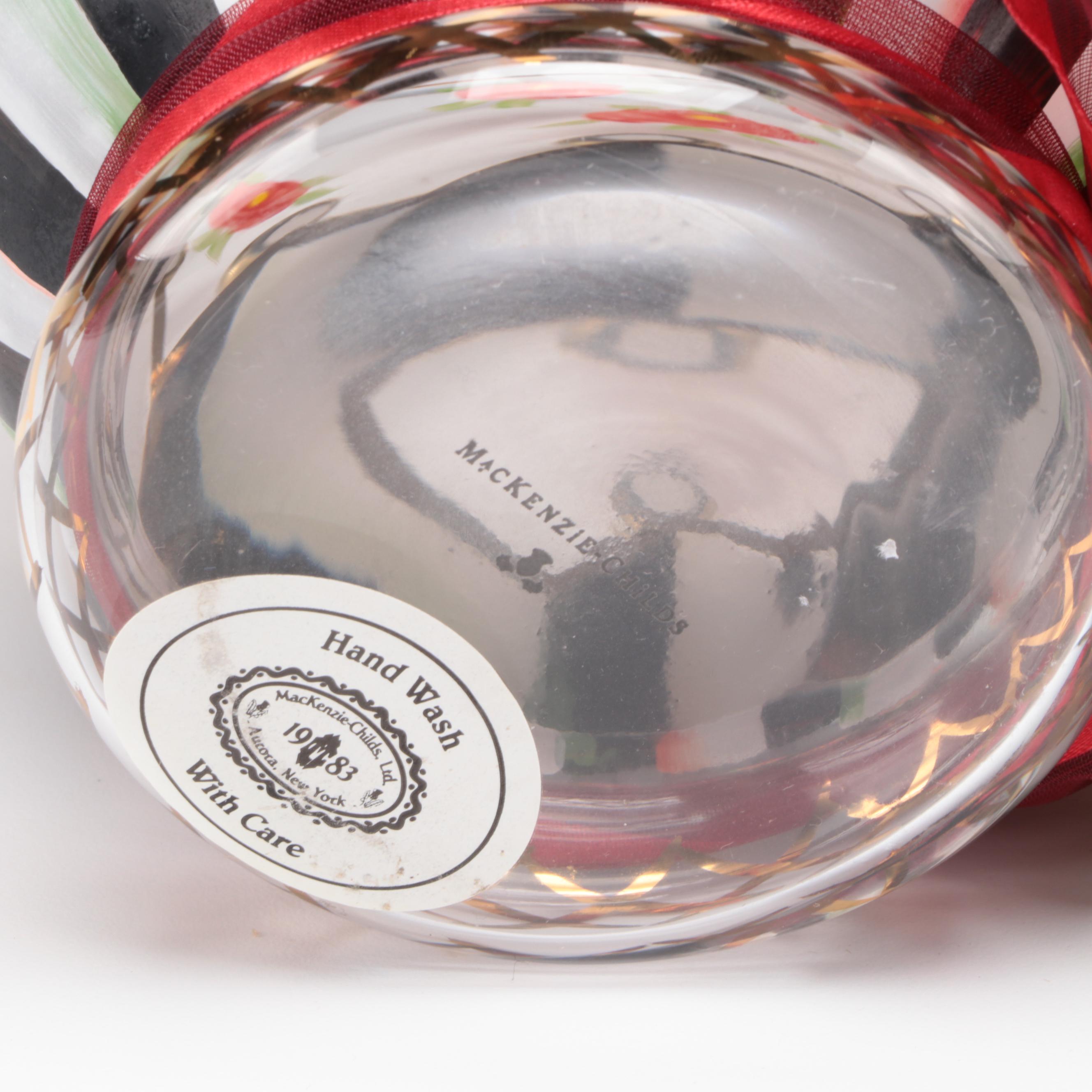 MacKenzie-Childs "Circus" Footed and Other Glass Vase and Tumbler