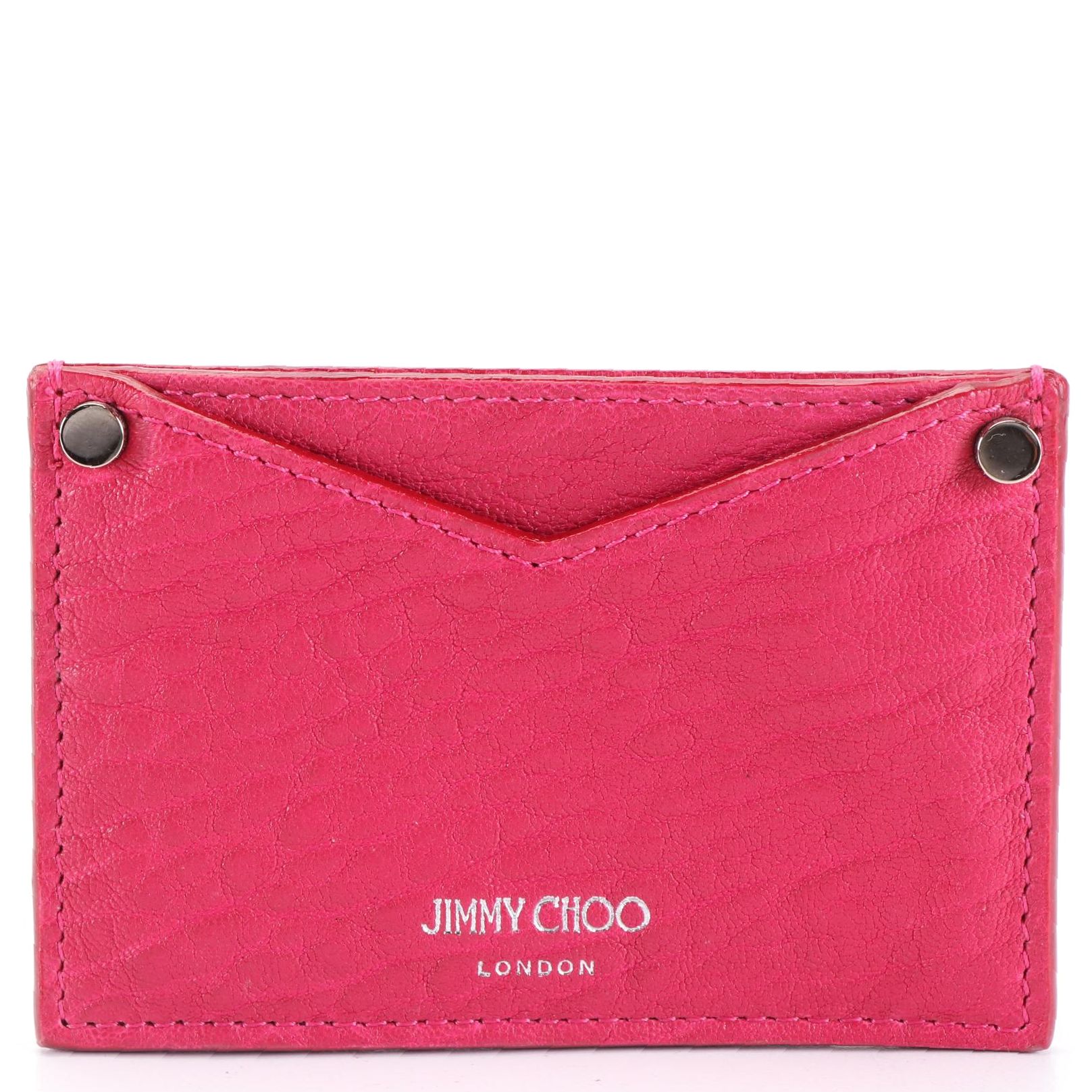 Jimmy Choo Card Case in Tumbled Lambskin Leather