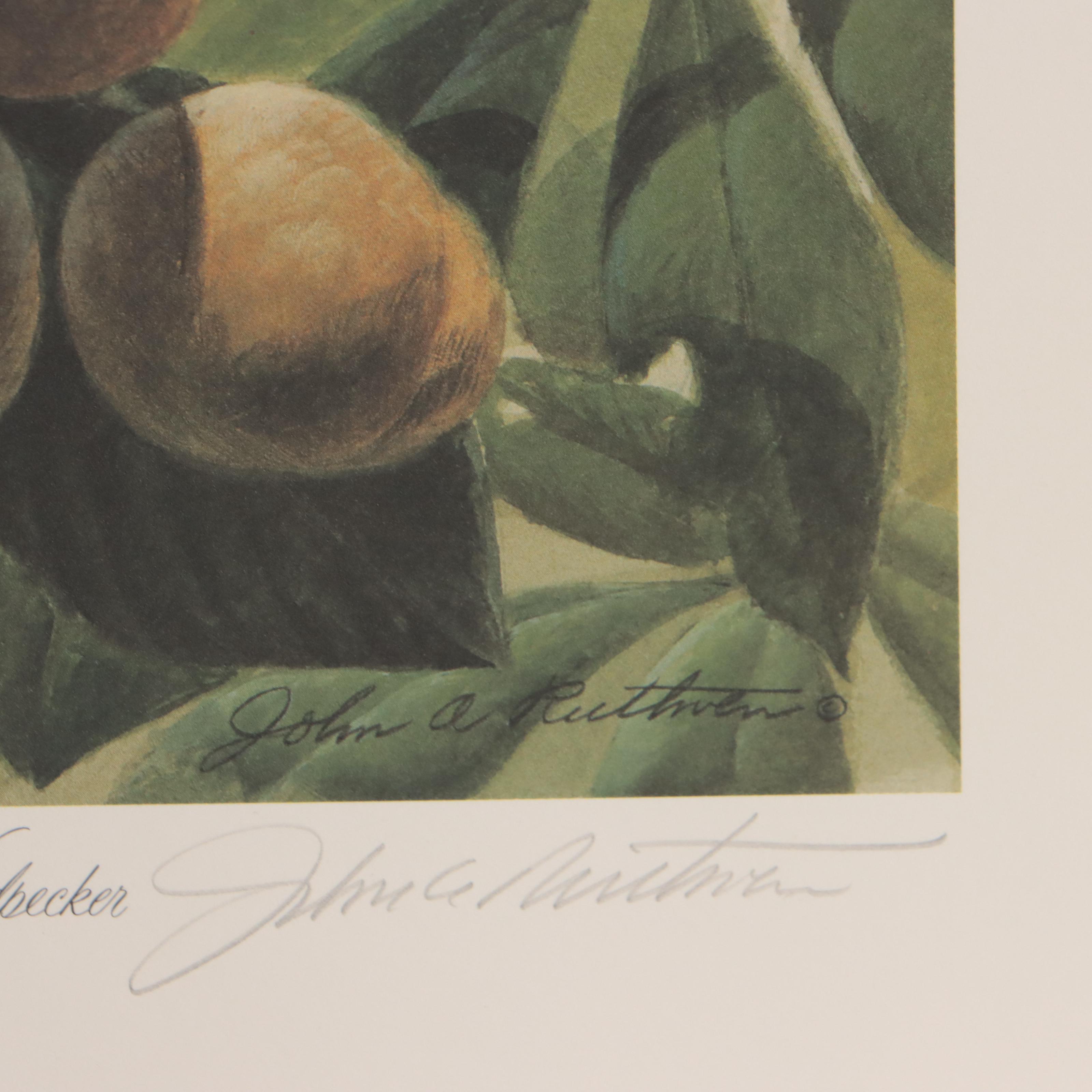 John A. Ruthven Offset Lithograph "Red-Headed Woodpecker"