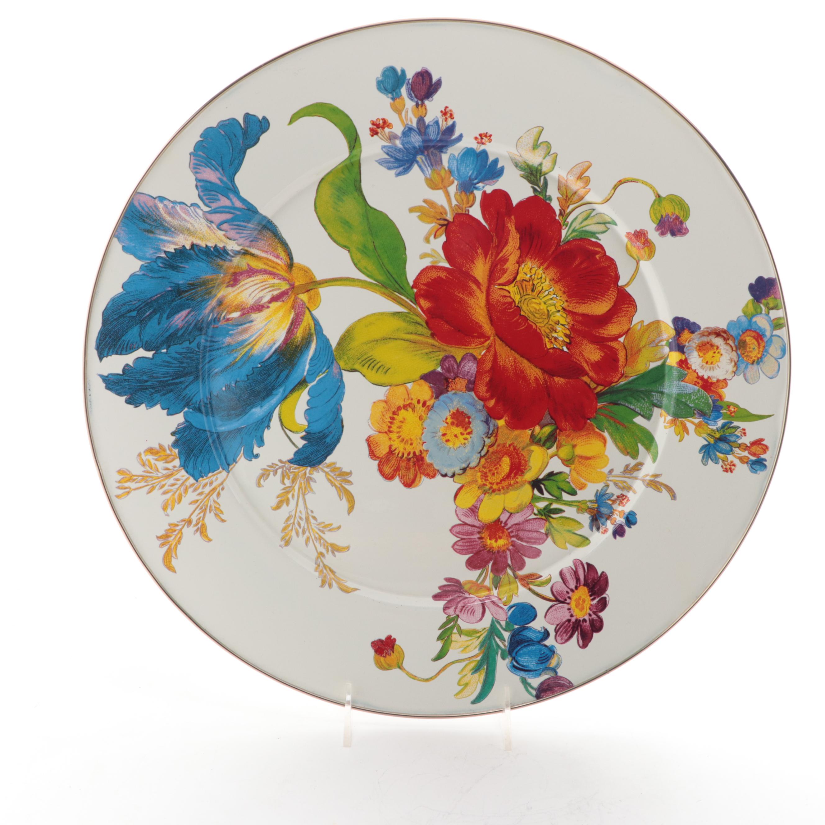 MacKenzie-Childs Enameled  Metal "Flower Market" Vase and Dinnerware