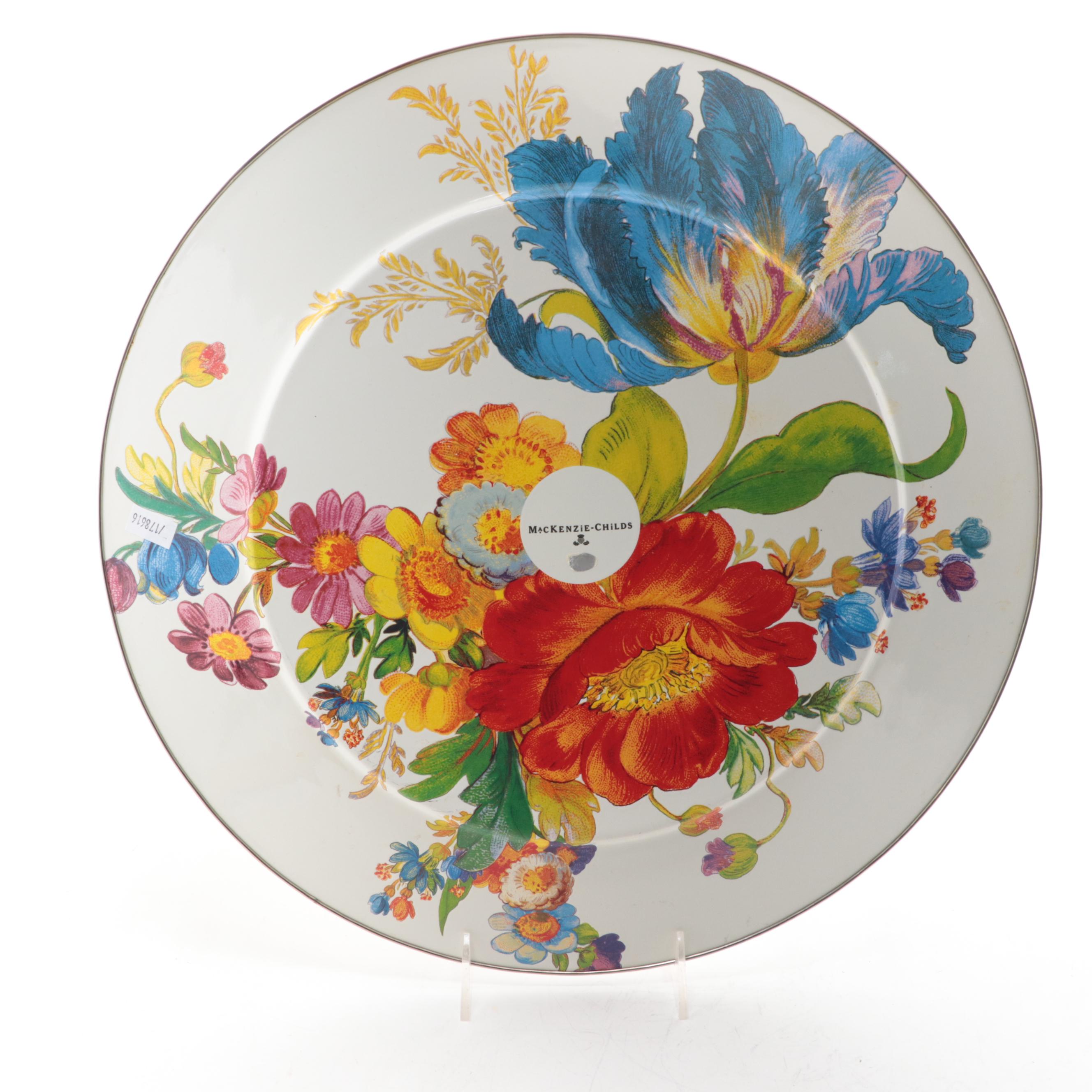 MacKenzie-Childs Enameled  Metal "Flower Market" Vase and Dinnerware