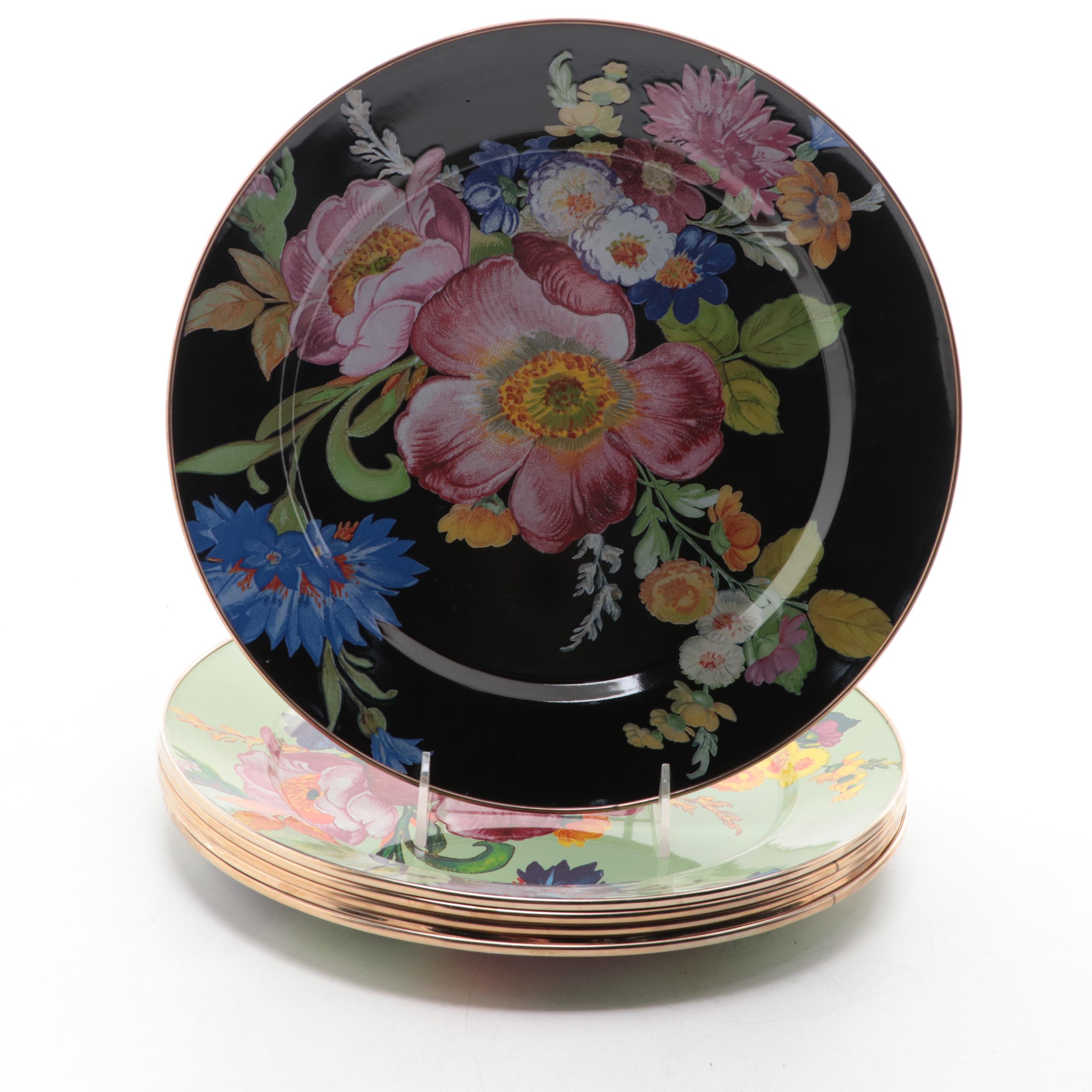 MacKenzie-Childs Enameled  Metal "Flower Market" Vase and Dinnerware