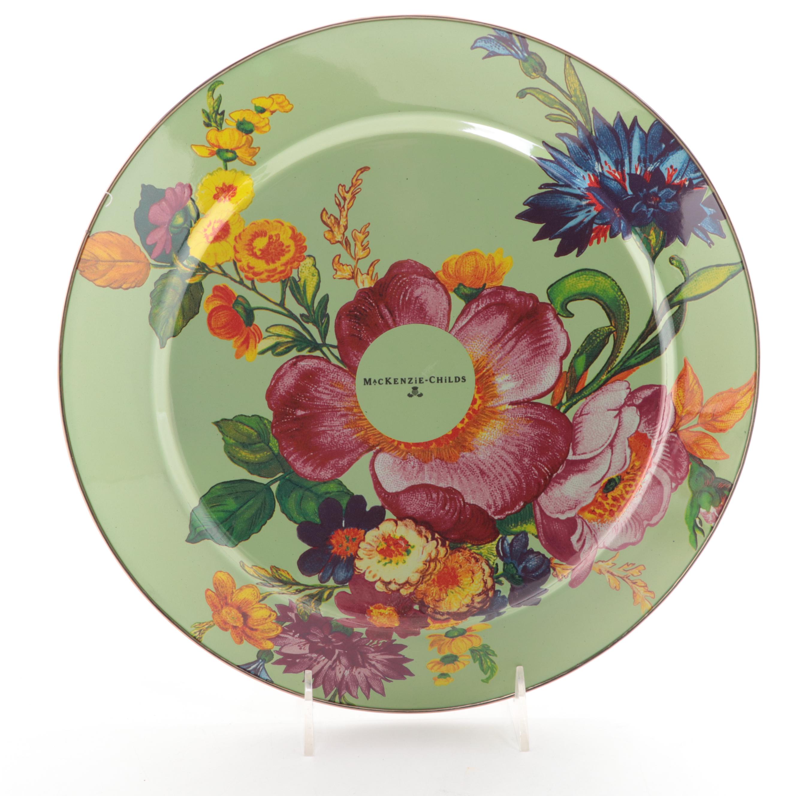 MacKenzie-Childs Enameled  Metal "Flower Market" Vase and Dinnerware