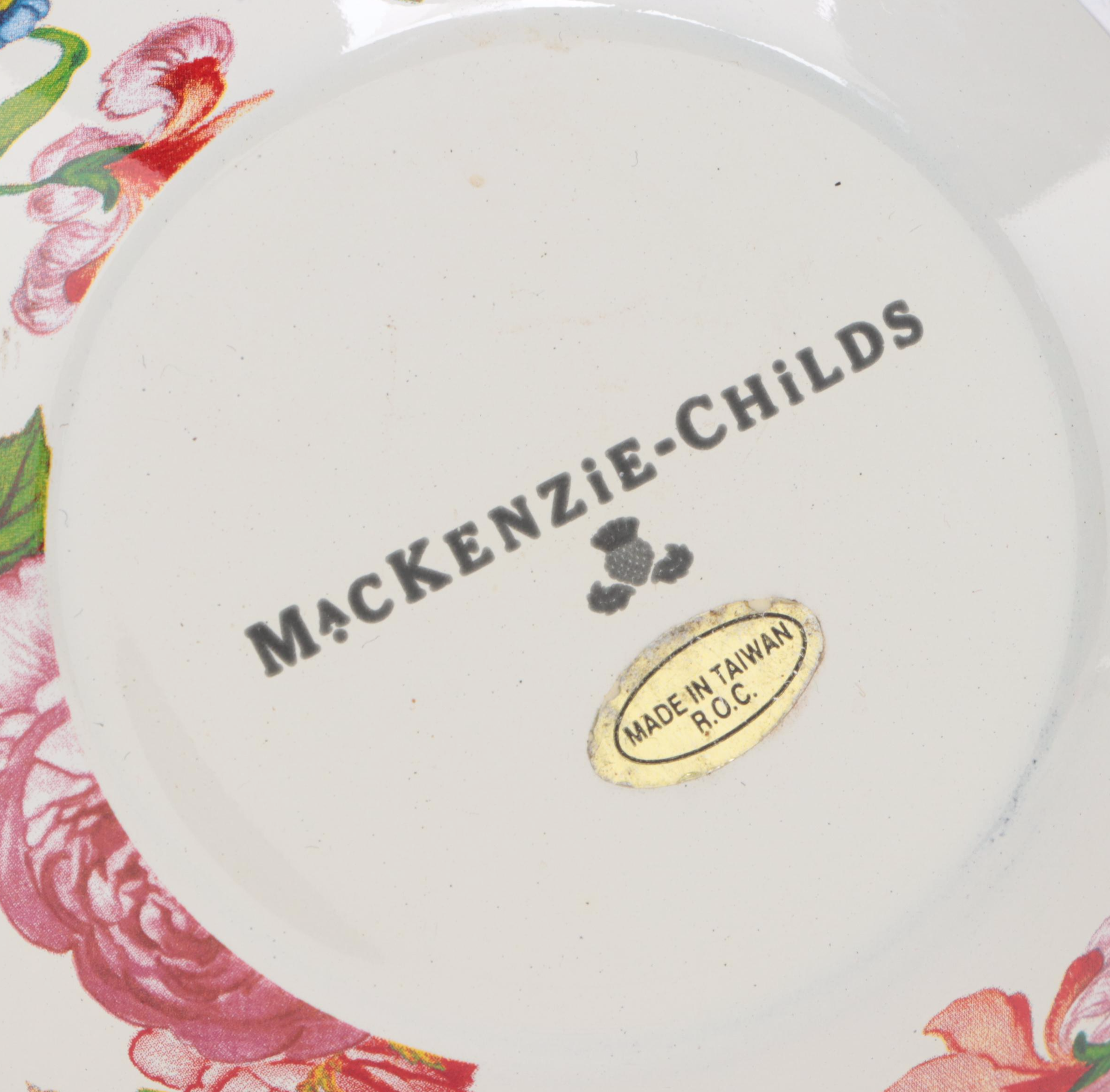 MacKenzie-Childs Enameled  Metal "Flower Market" Vase and Dinnerware