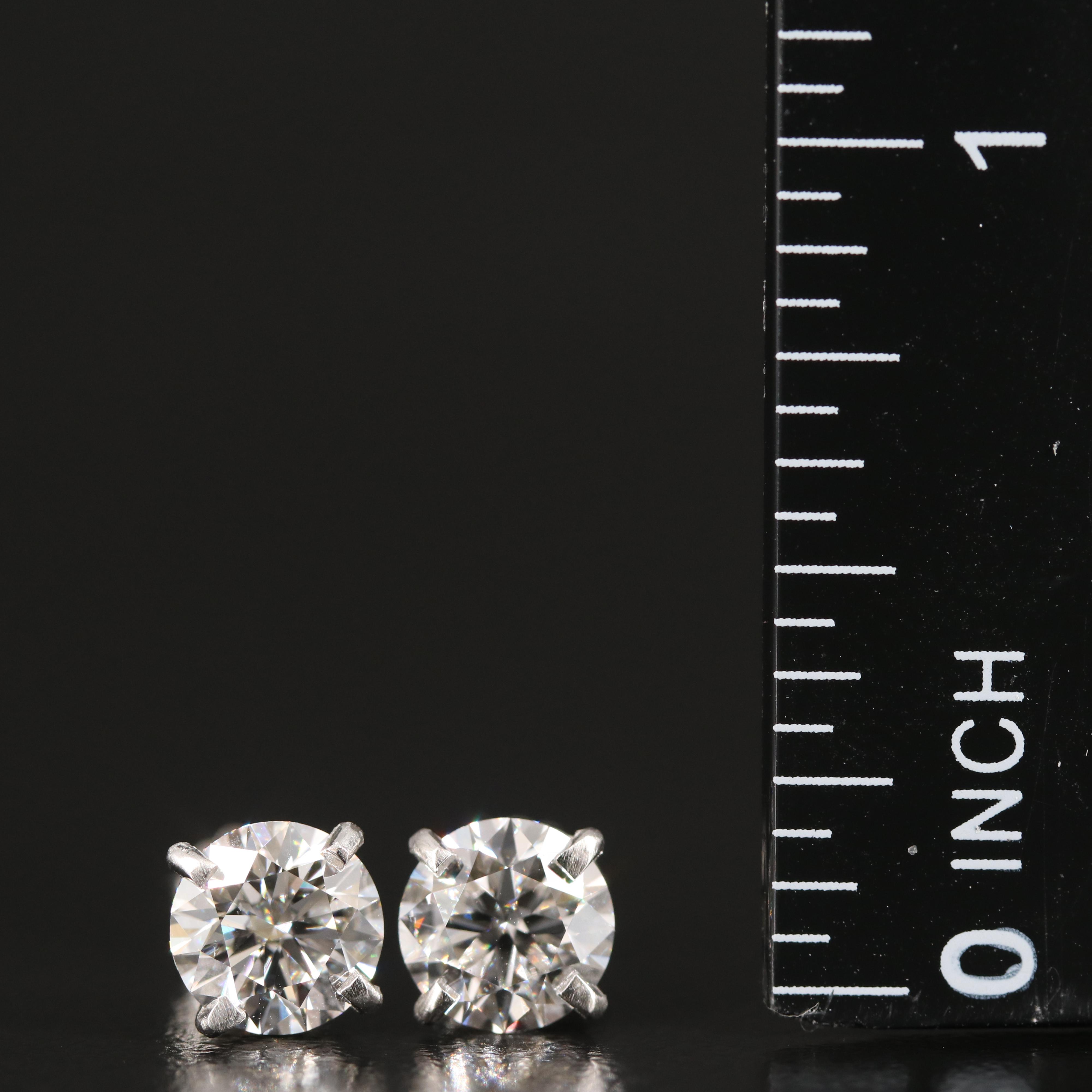 Platinum 2.03 CTW Lab Grown Diamond Stud Earrings with IGI Reports
