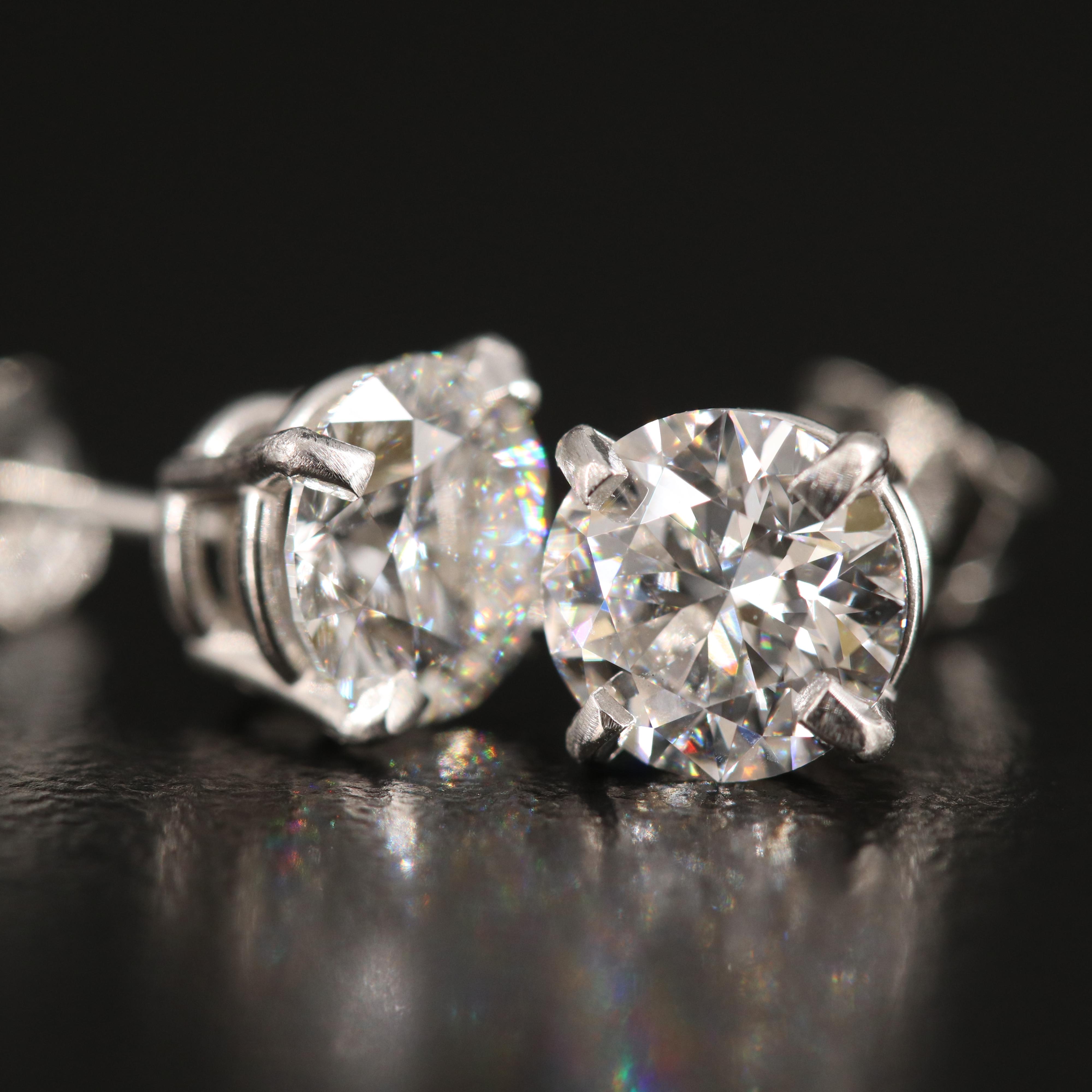Platinum 2.03 CTW Lab Grown Diamond Stud Earrings with IGI Reports