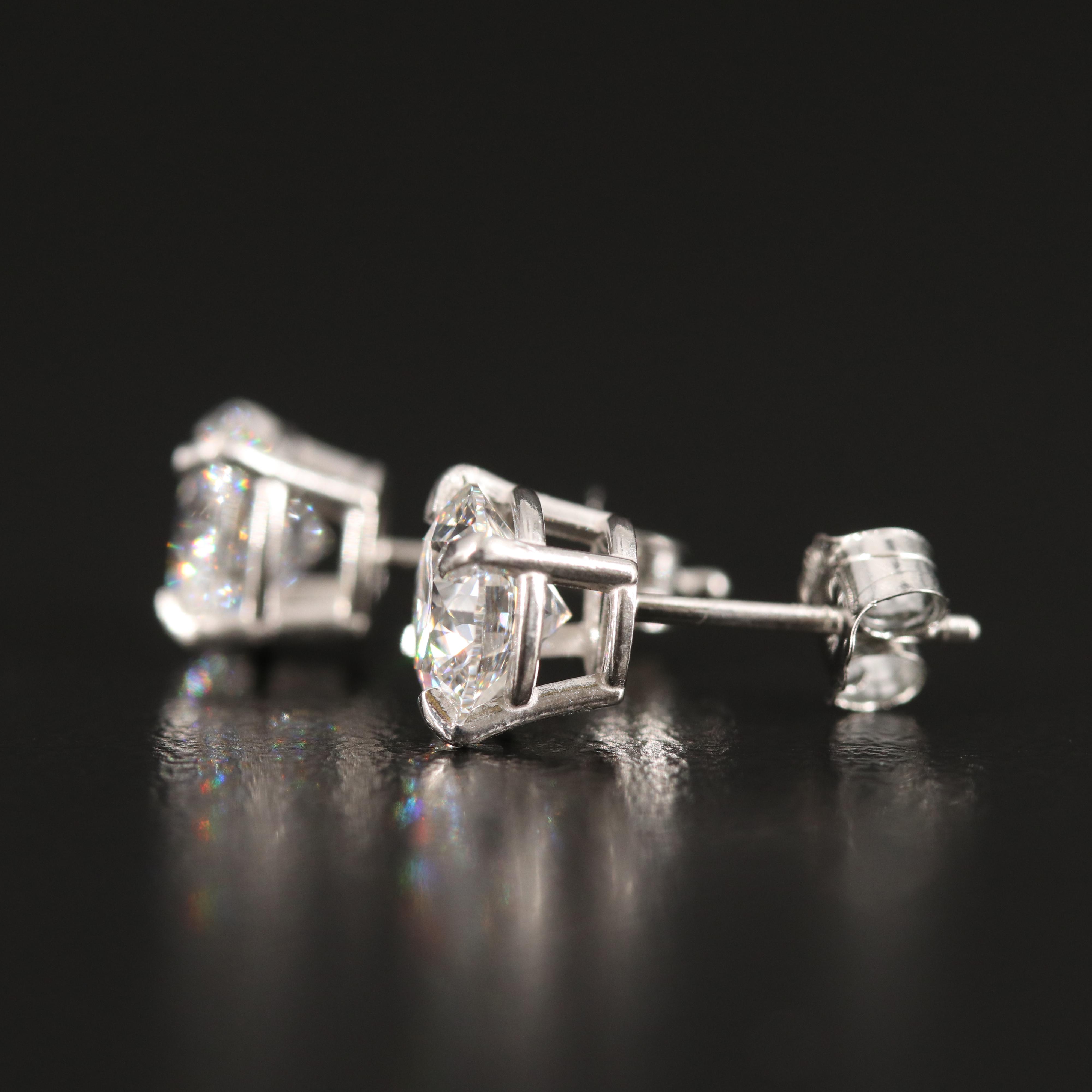 Platinum 2.03 CTW Lab Grown Diamond Stud Earrings with IGI Reports