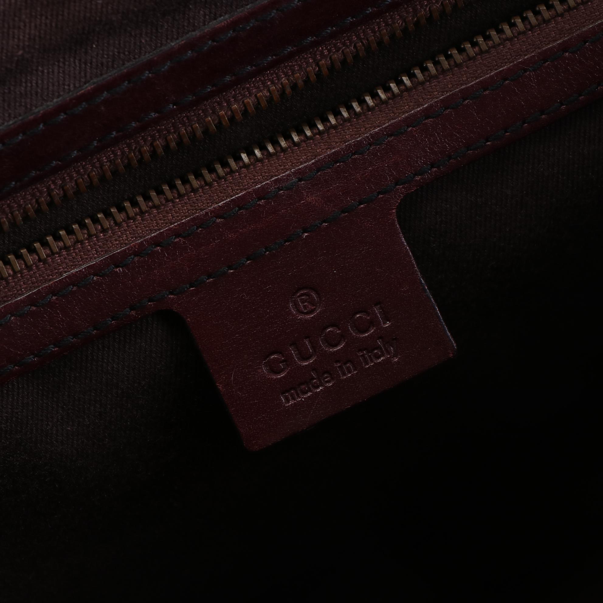 Gucci Bamboo Bullet Bag in GG Canvas and Leather Trim