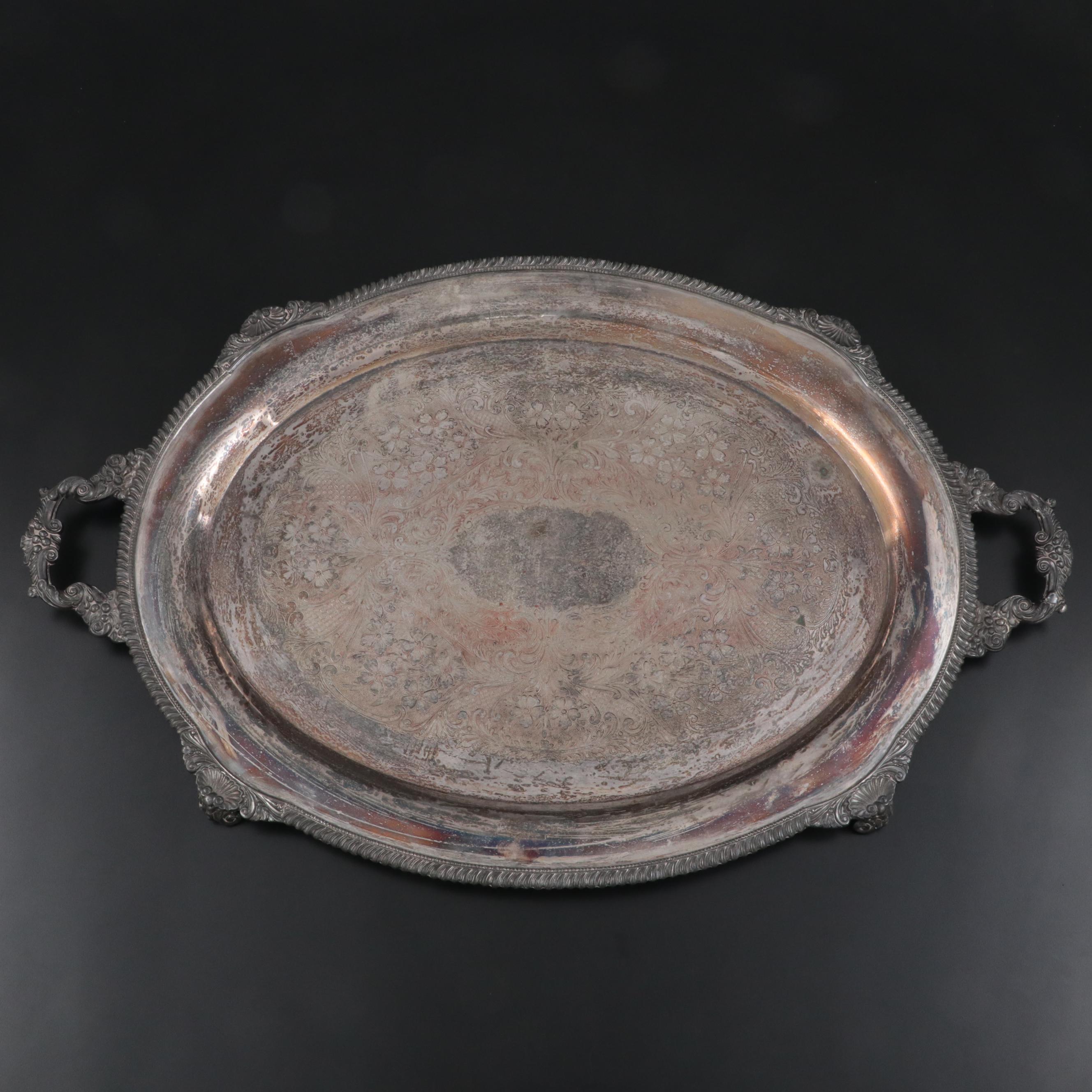 Theodore B. Starr Silver Plate Footed Tray, Early 20th Century