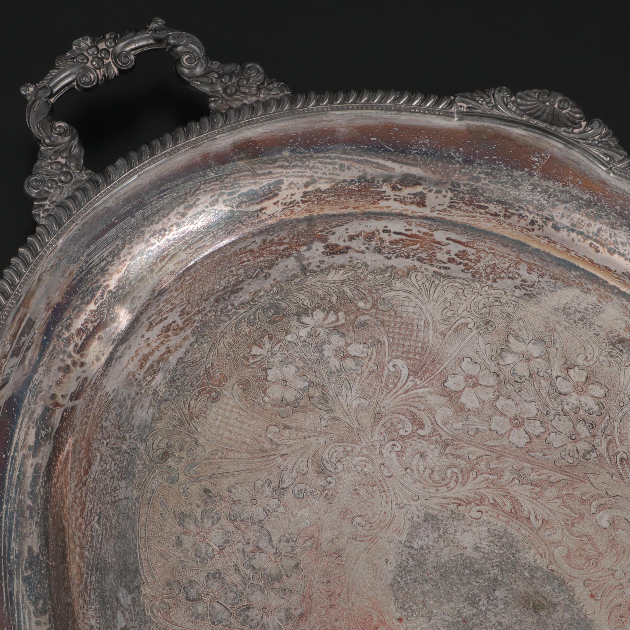 Theodore B. Starr Silver Plate Footed Tray, Early 20th Century