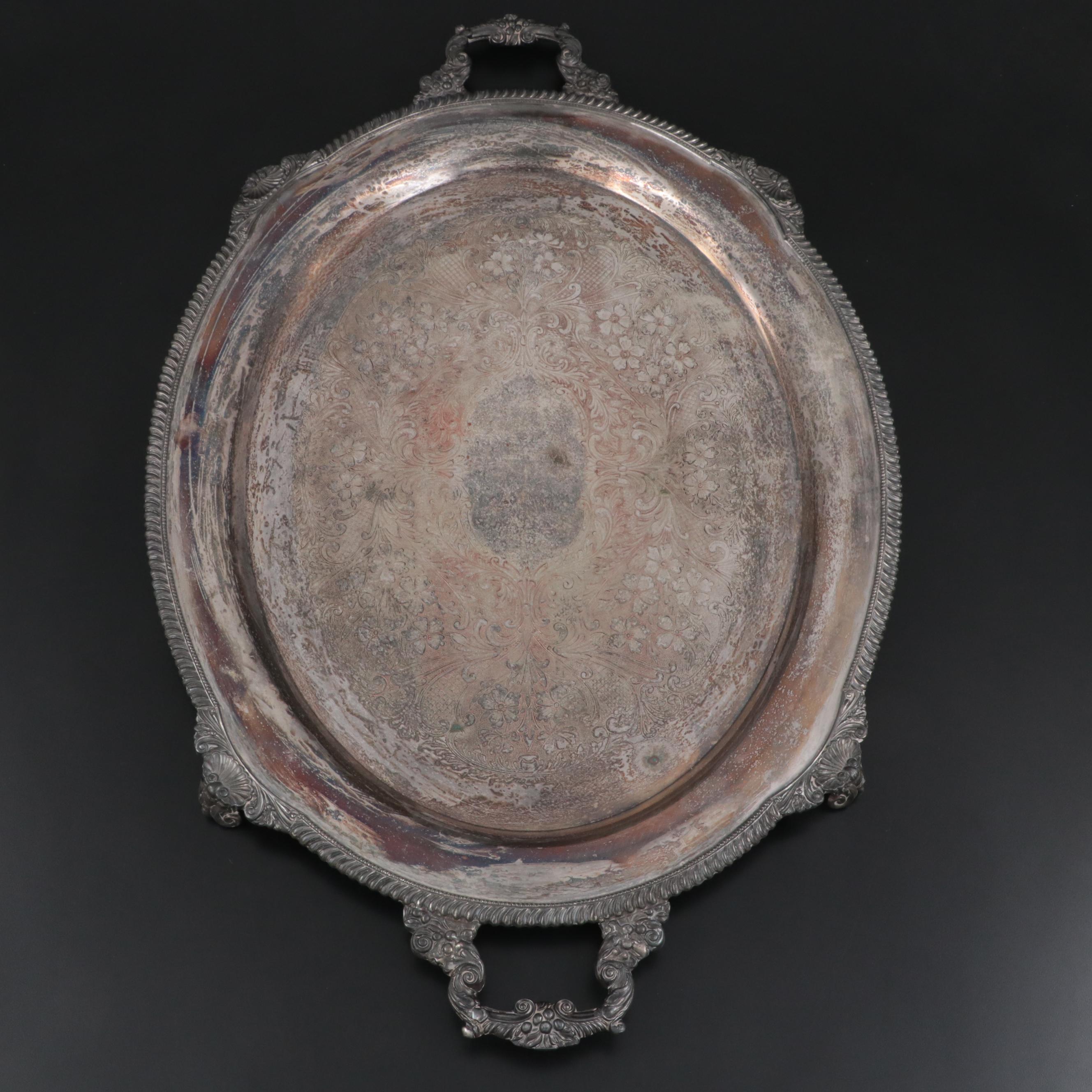 Theodore B. Starr Silver Plate Footed Tray, Early 20th Century