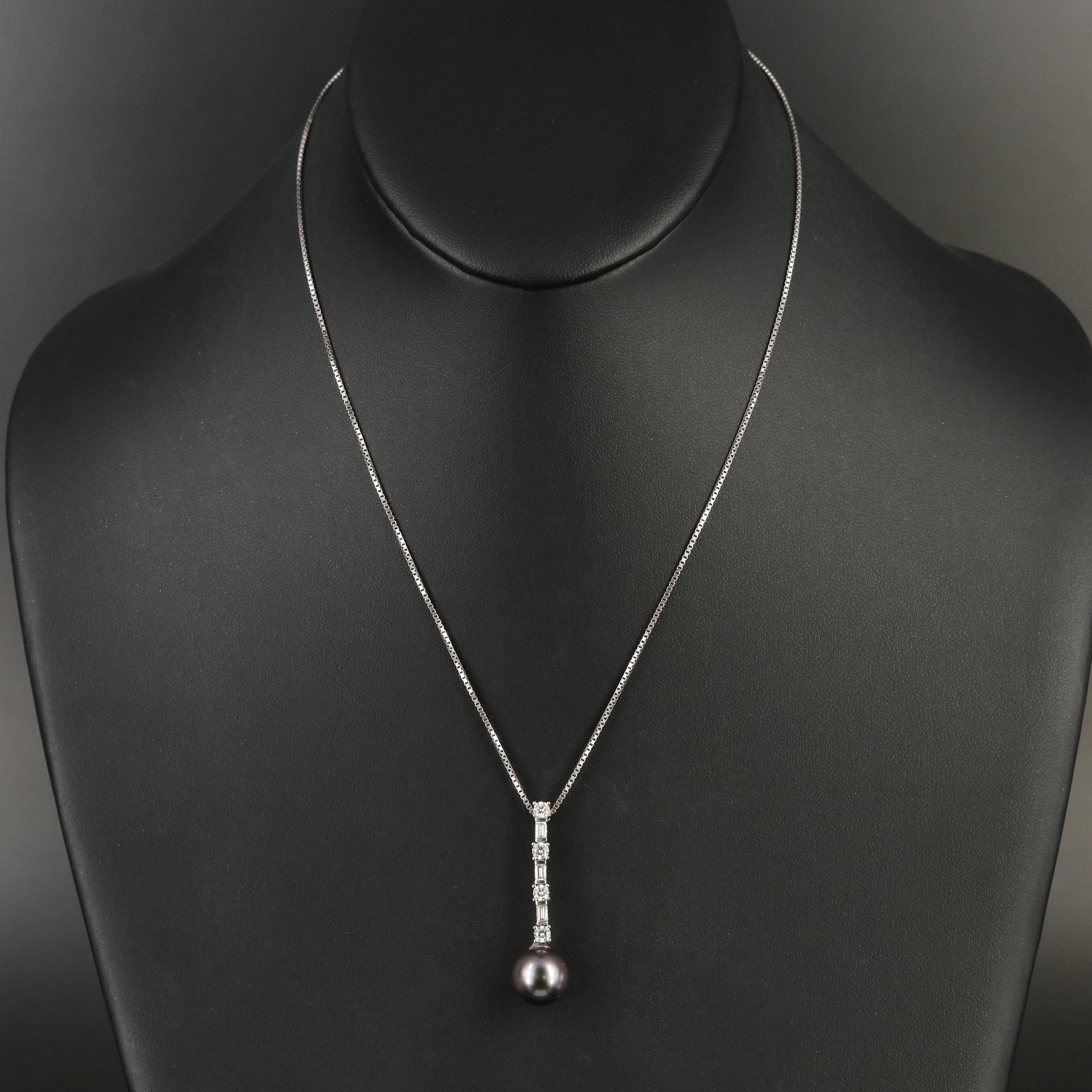 14K Pearl and Diamond Pendant Necklace