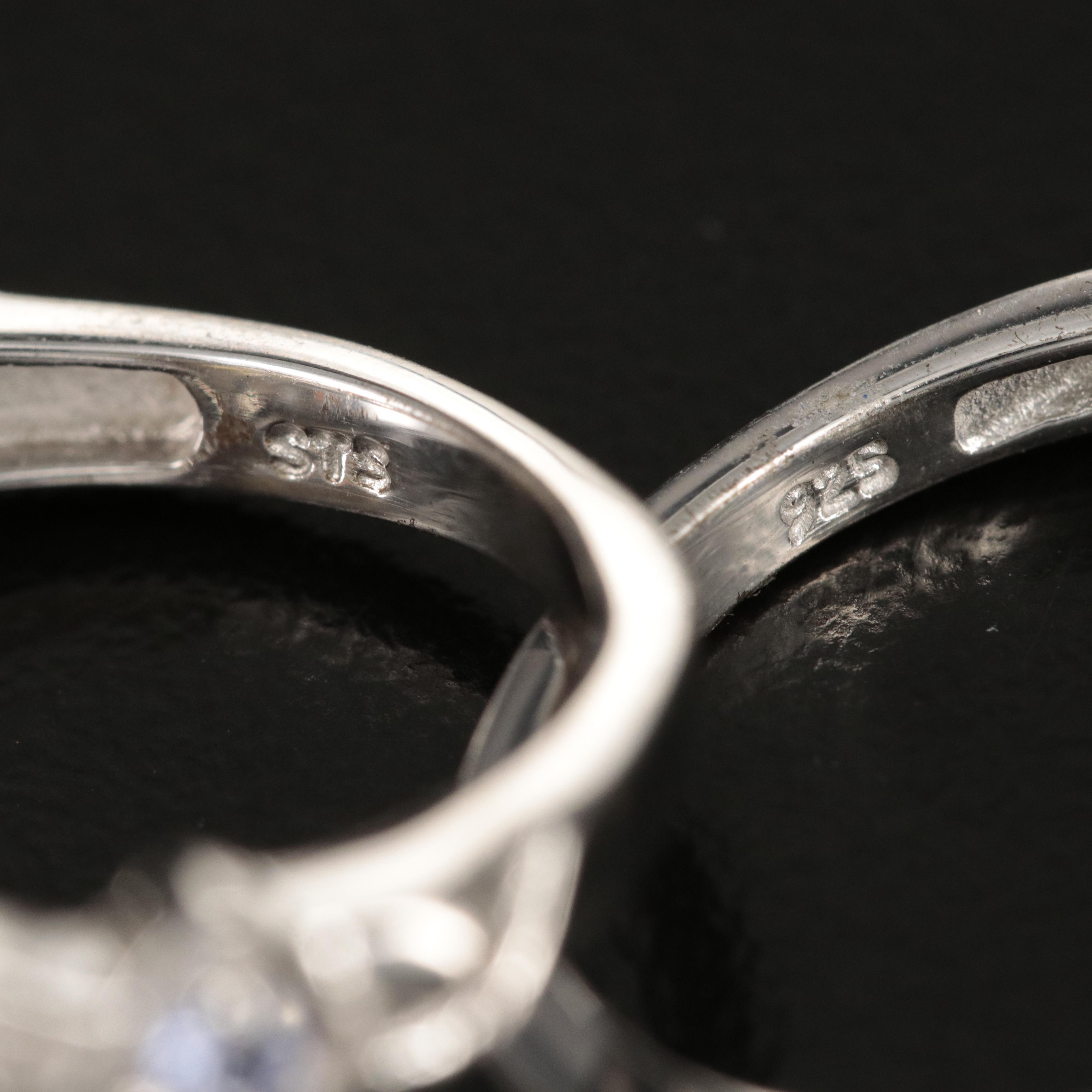 Sterling Rings Including Opal, Tanzanite and Zoisite