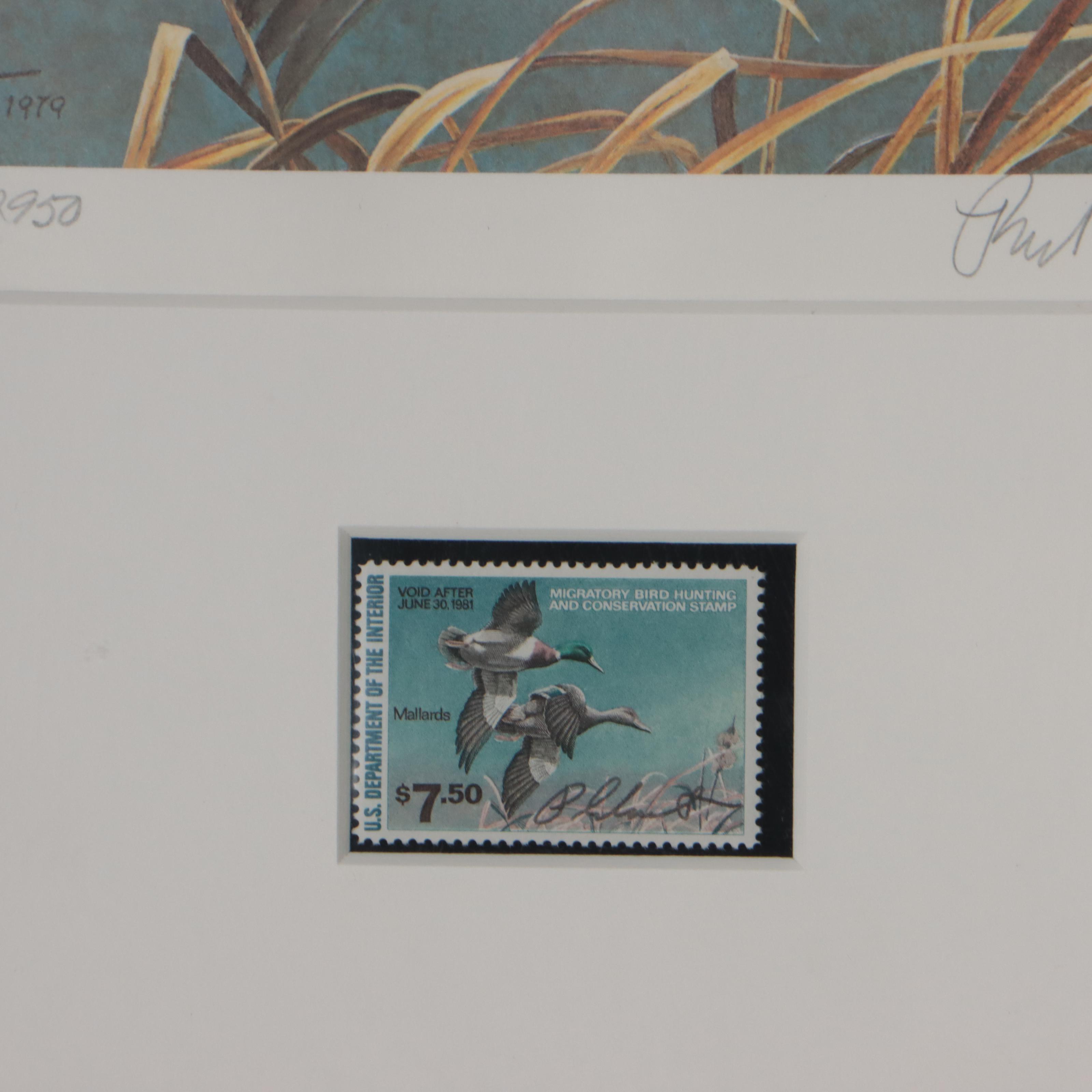 Waterfowl Themed Offset Lithographs and Postage Stamps