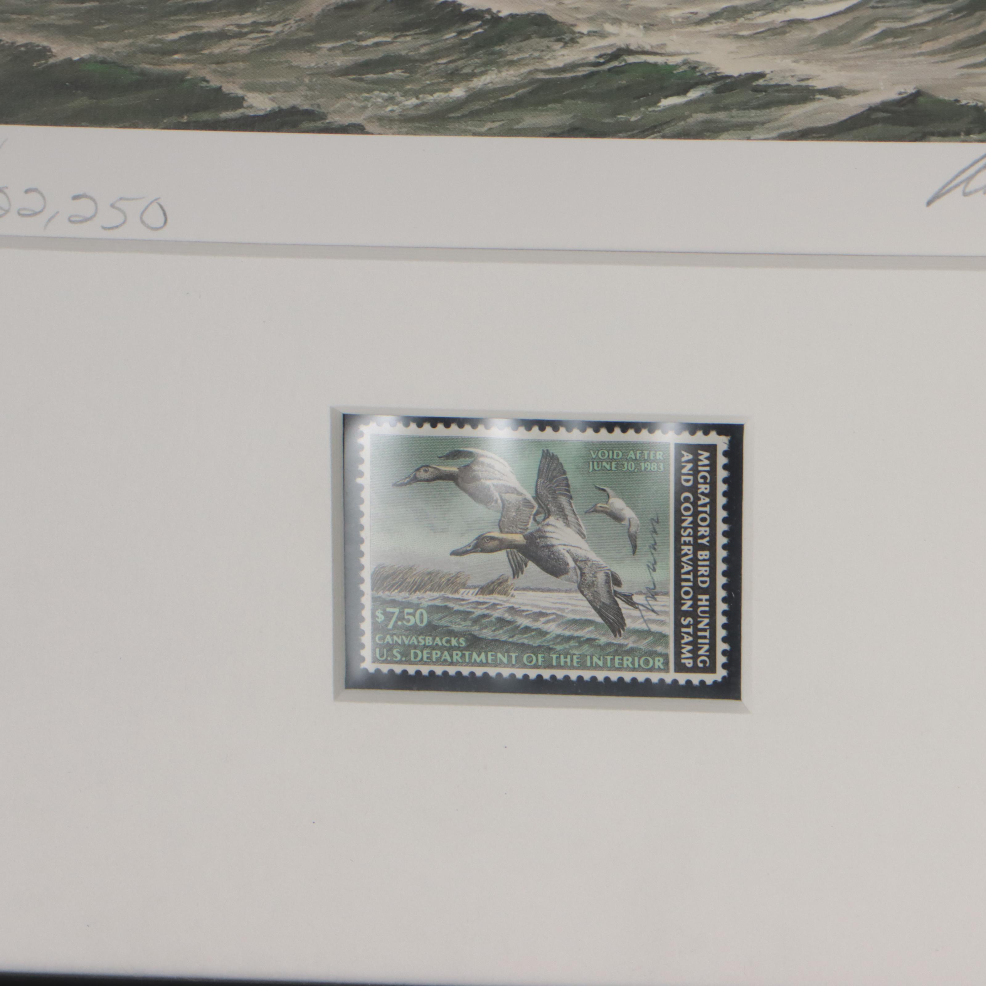 Waterfowl Themed Offset Lithographs and Postage Stamps