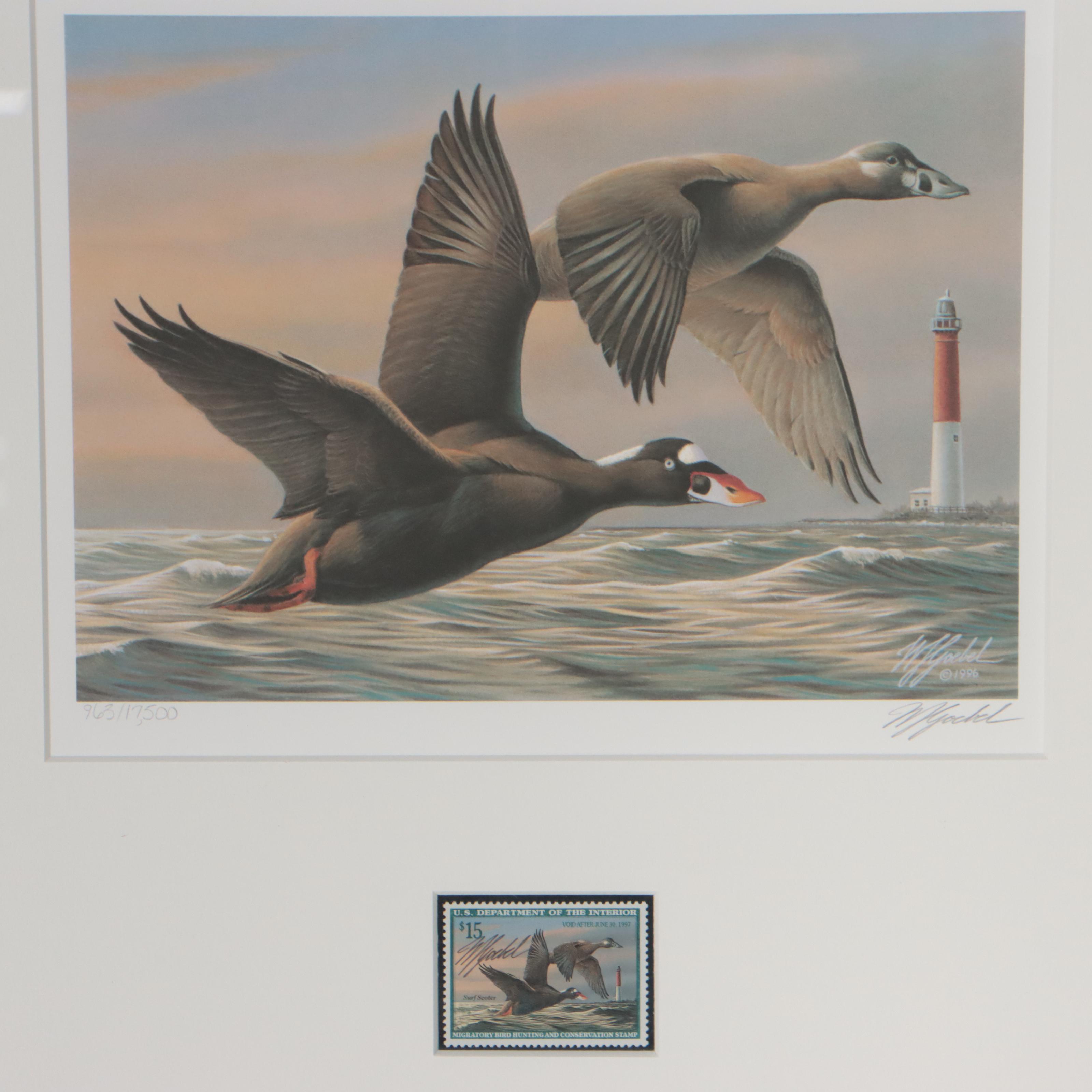 Waterfowl Themed Offset Lithographs and Postage Stamps