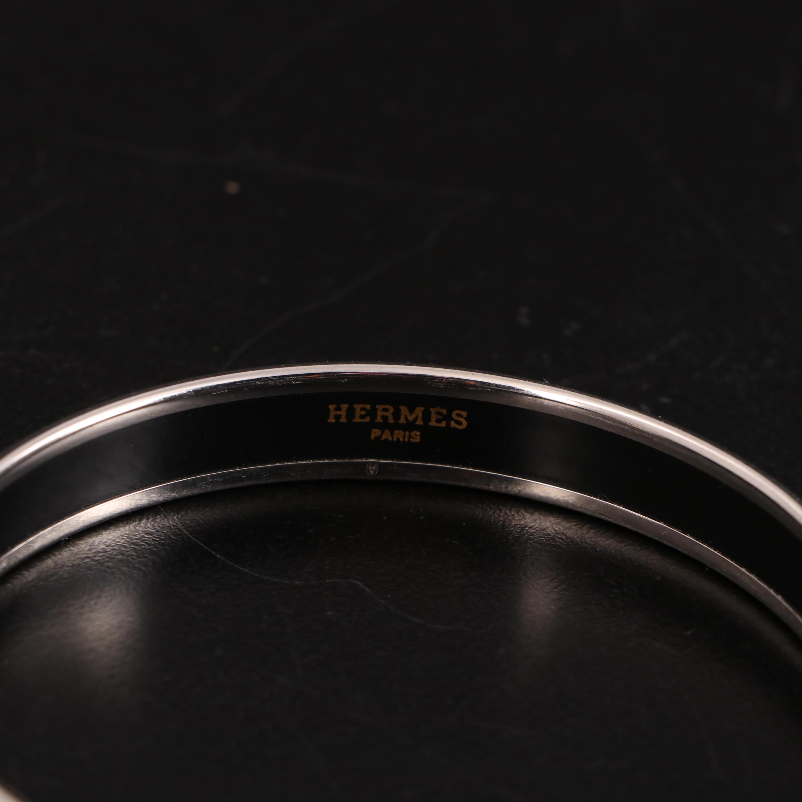 Hermès "Balade Oceane" Narrow Enamel Bangle