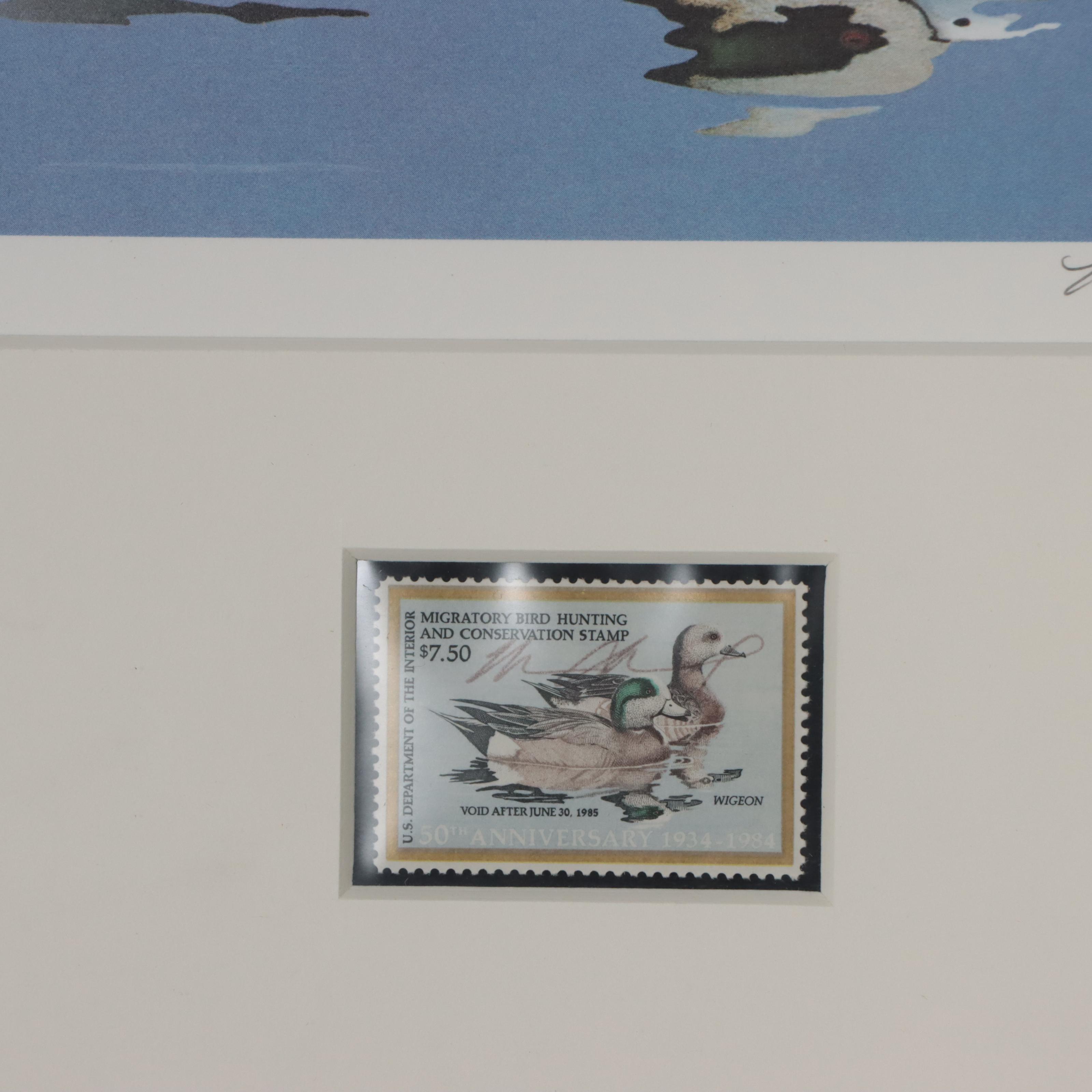 Waterfowl Themed Offset Lithographs and Postage Stamps