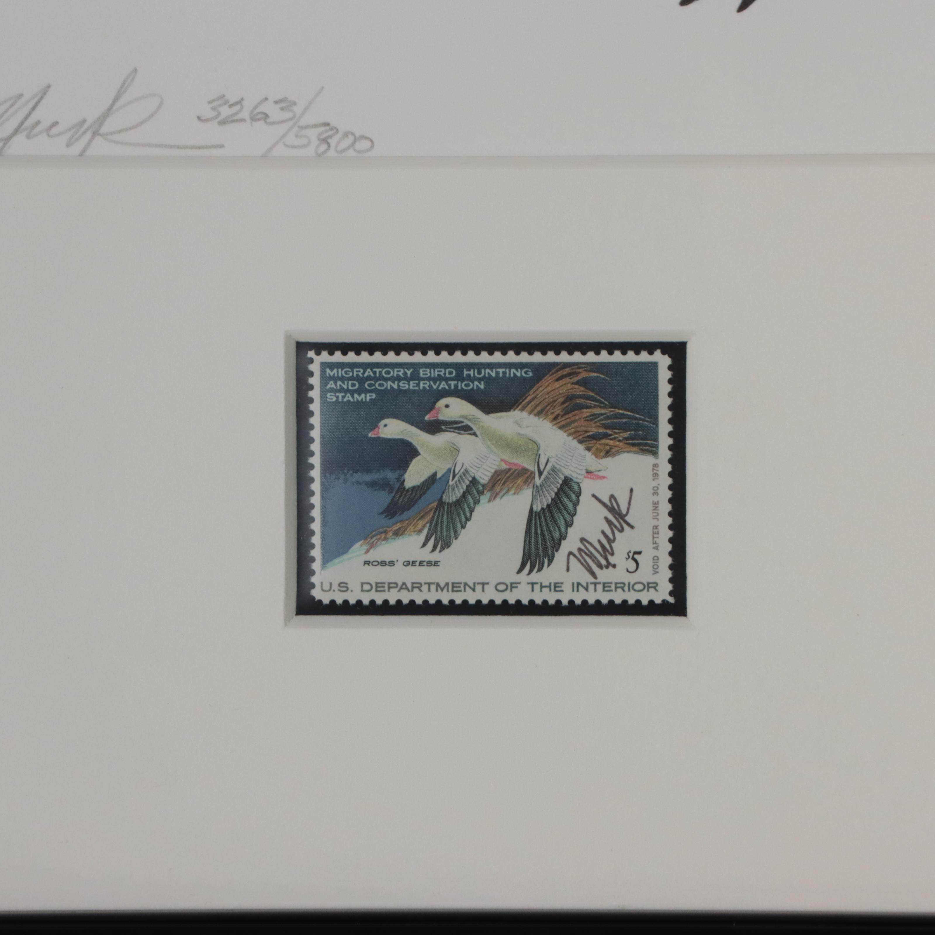 Waterfowl Themed Offset Lithographs and Postage Stamps