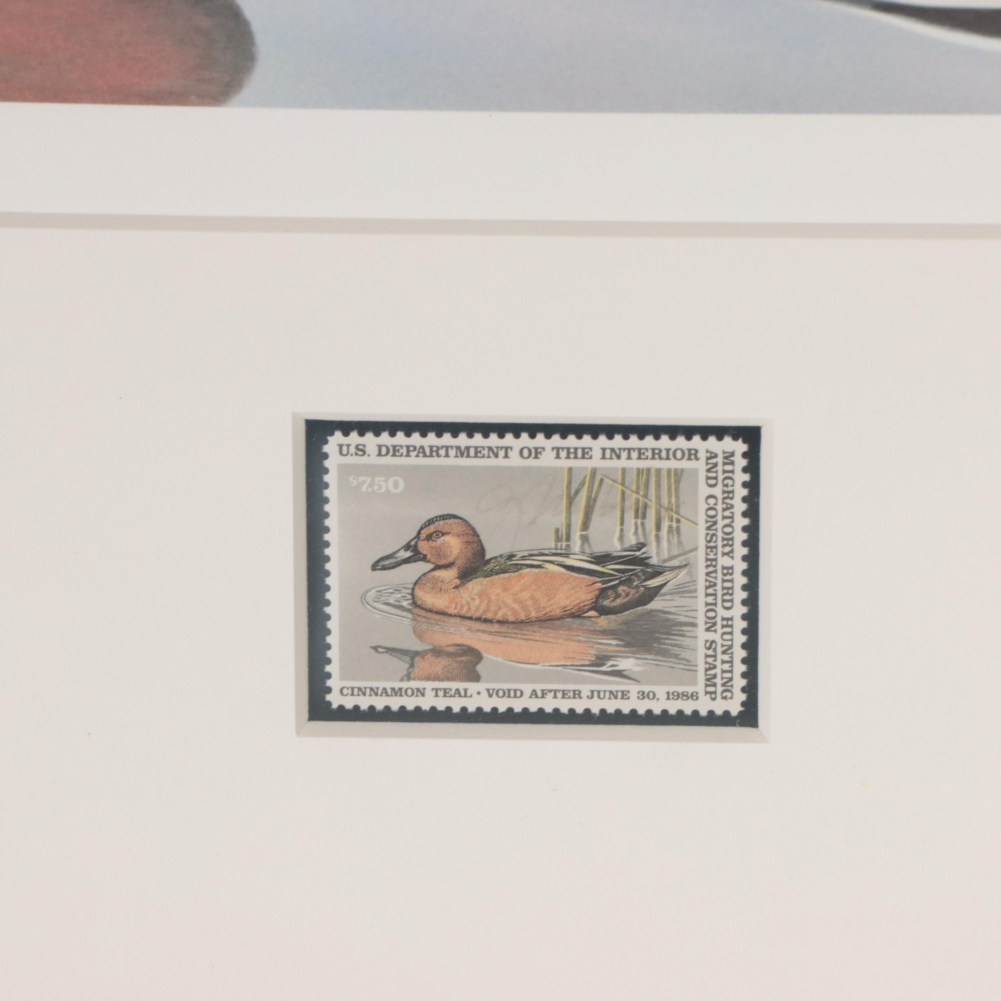 Waterfowl Themed Offset Lithographs and Postage Stamps