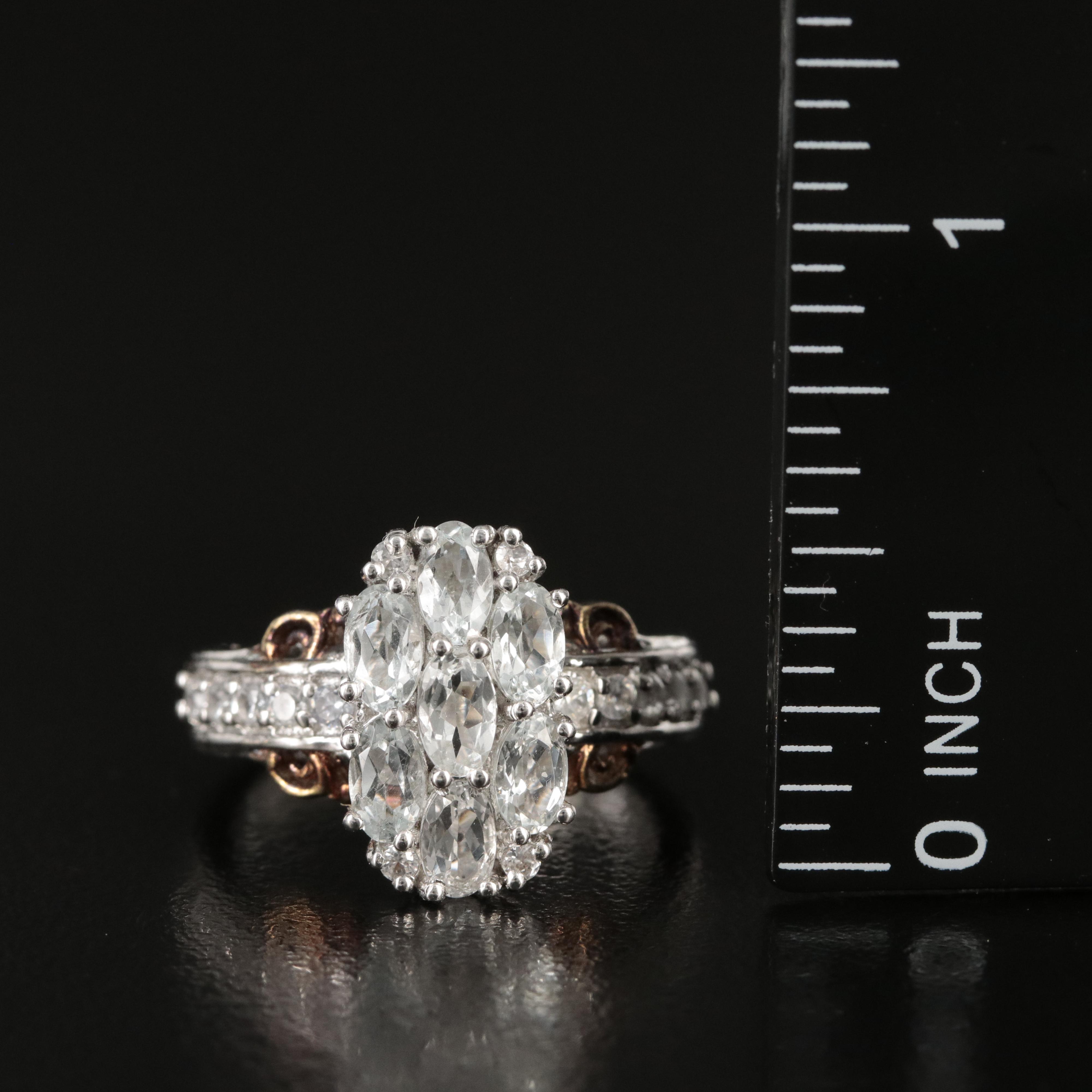 Trio of rings with Goshenite, Diamond and White Zircon in Sterling