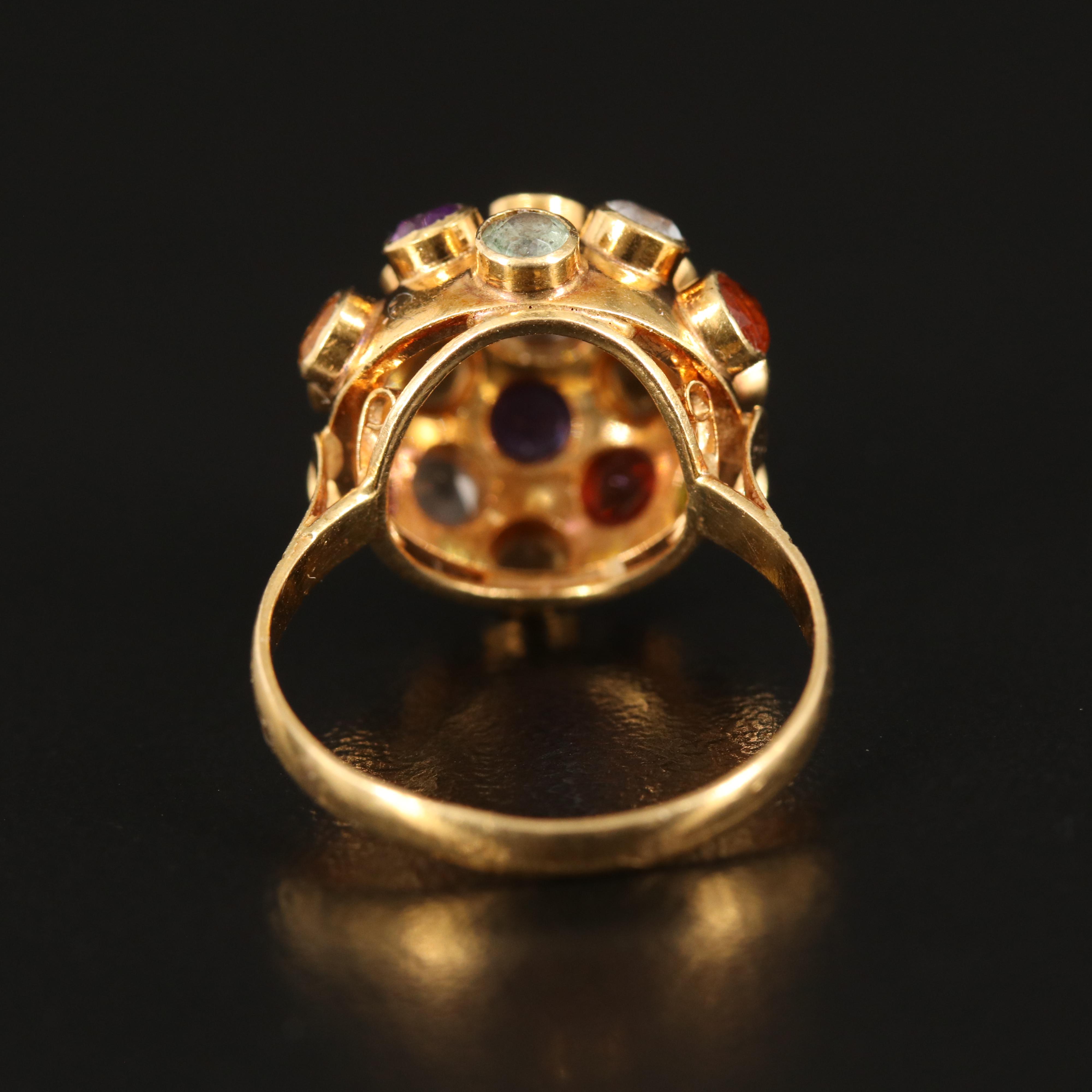 H Stern 18K Garnet, Aquamarine, Amethyst, Citrine and Tourmaline Sputnik Ring