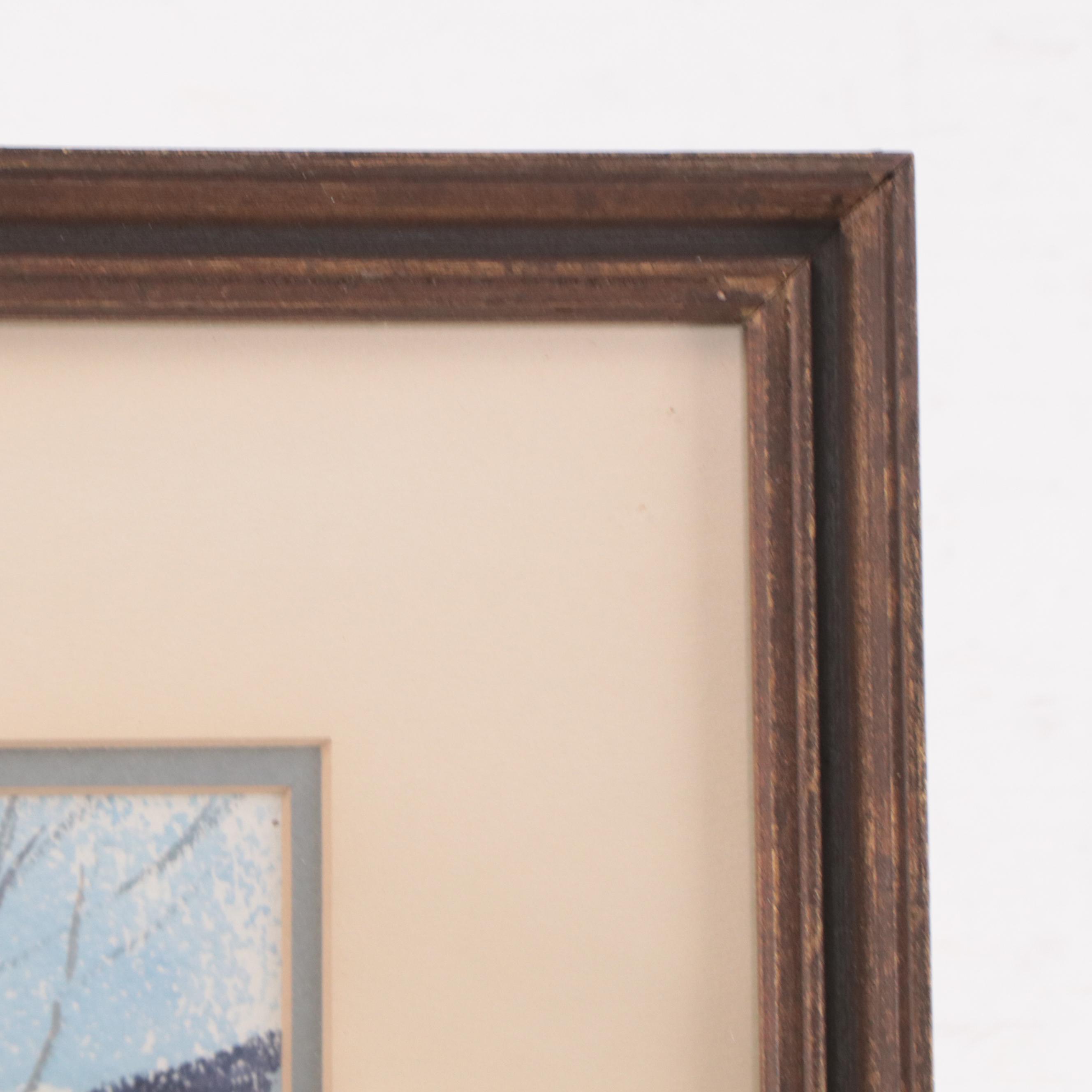 Frederic H. Kock Landscape Watercolor Painting of a Wooden Path