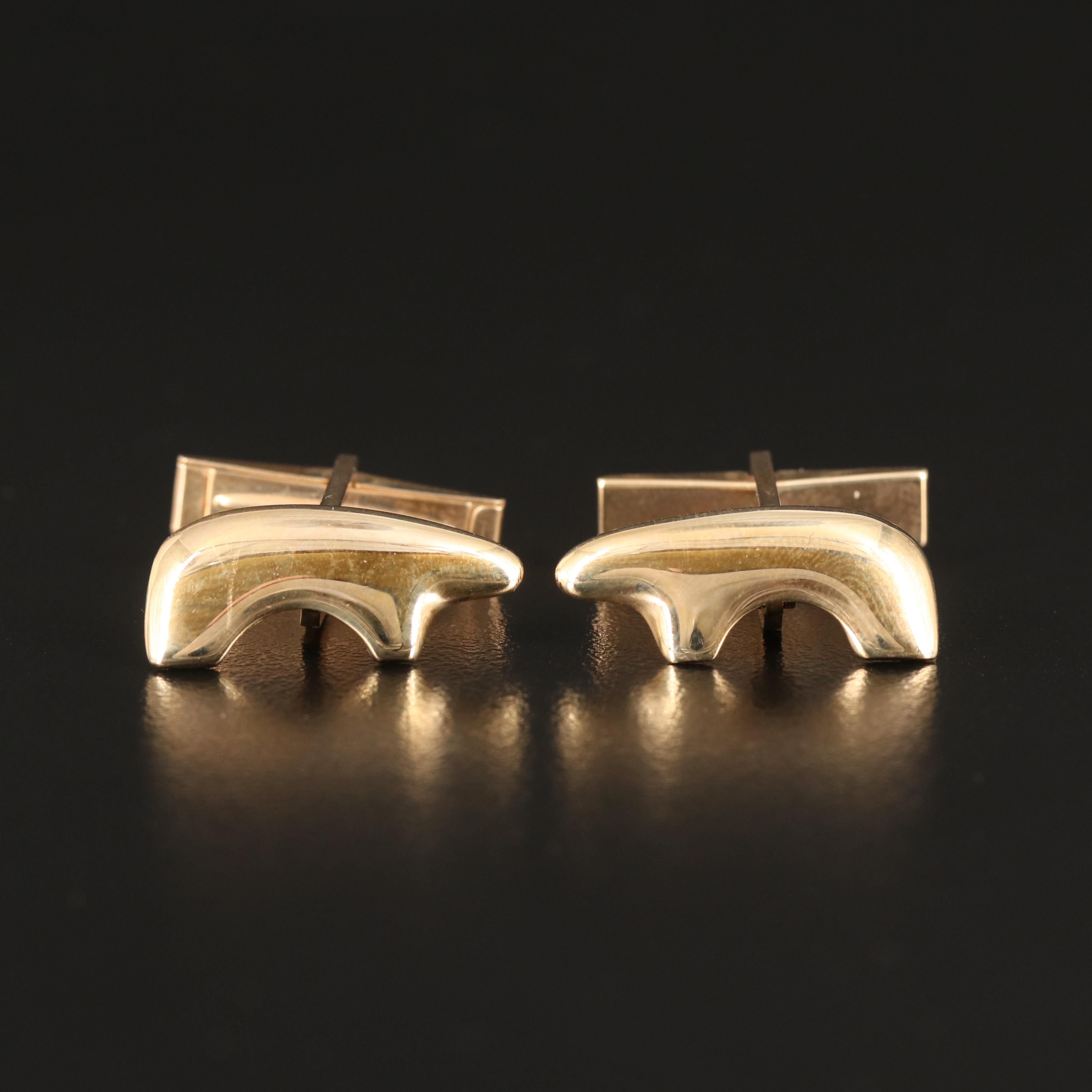 The Golden Bear 14K Bear Fetish Cufflinks with Branded Drawstring Pouch