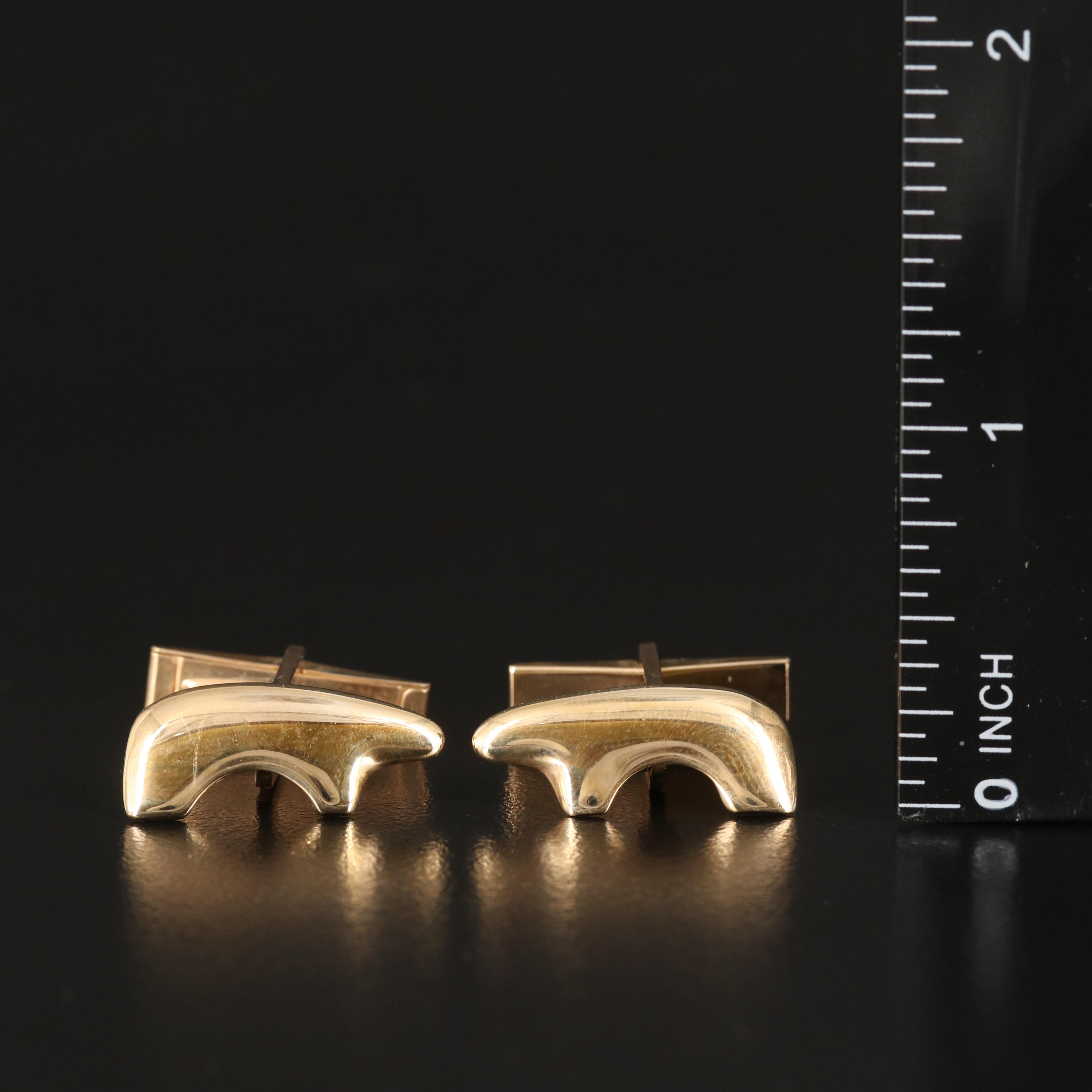 The Golden Bear 14K Bear Fetish Cufflinks with Branded Drawstring Pouch