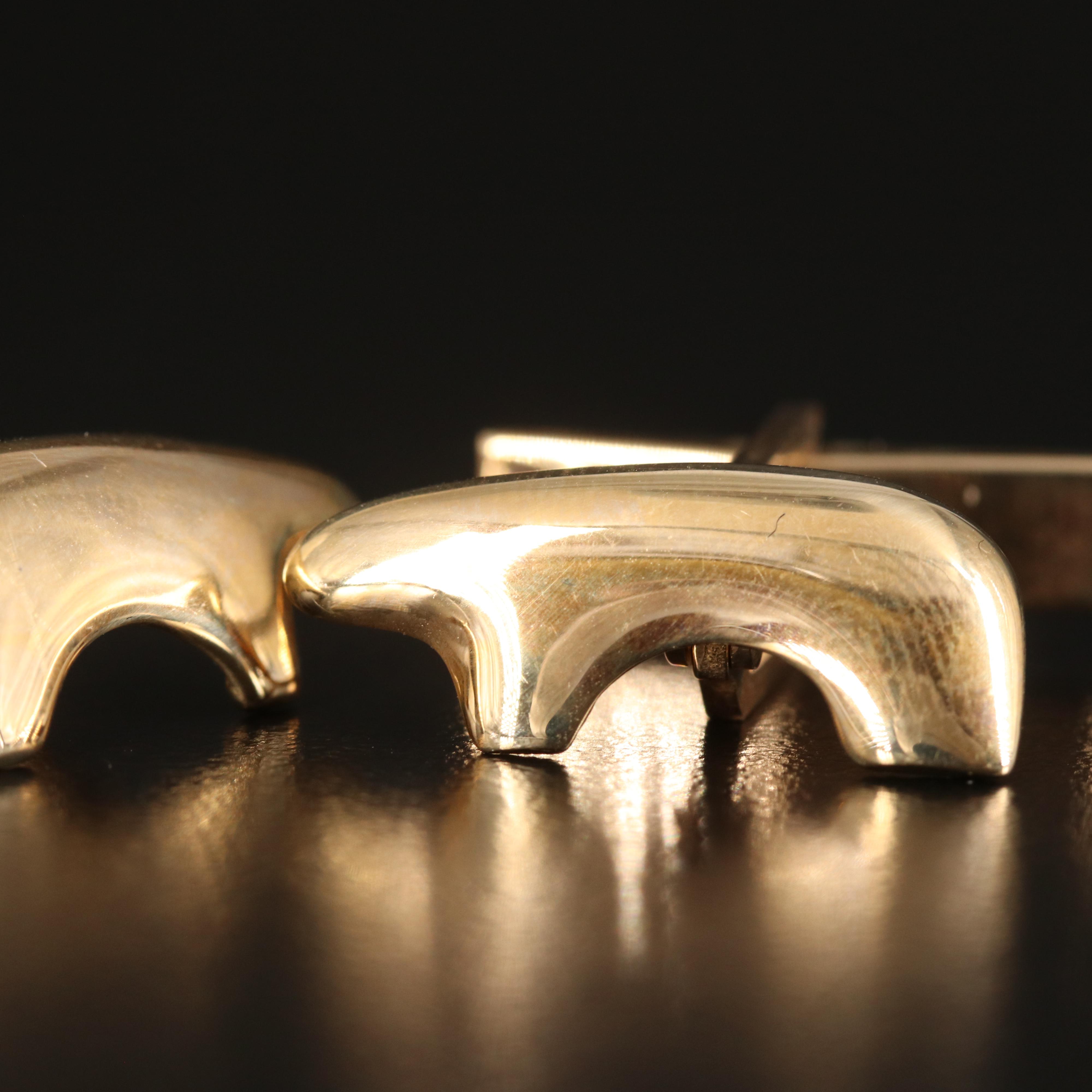 The Golden Bear 14K Bear Fetish Cufflinks with Branded Drawstring Pouch