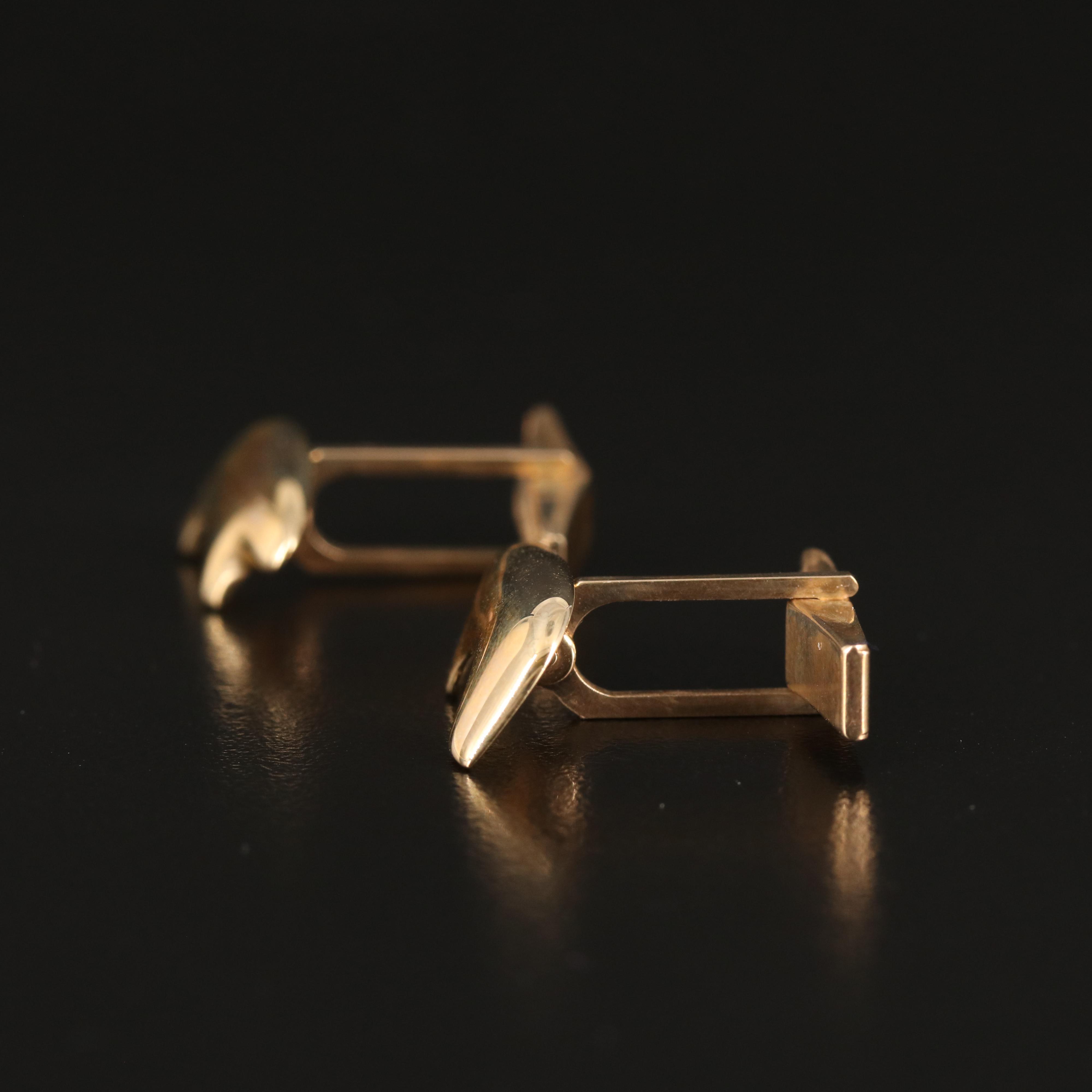The Golden Bear 14K Bear Fetish Cufflinks with Branded Drawstring Pouch