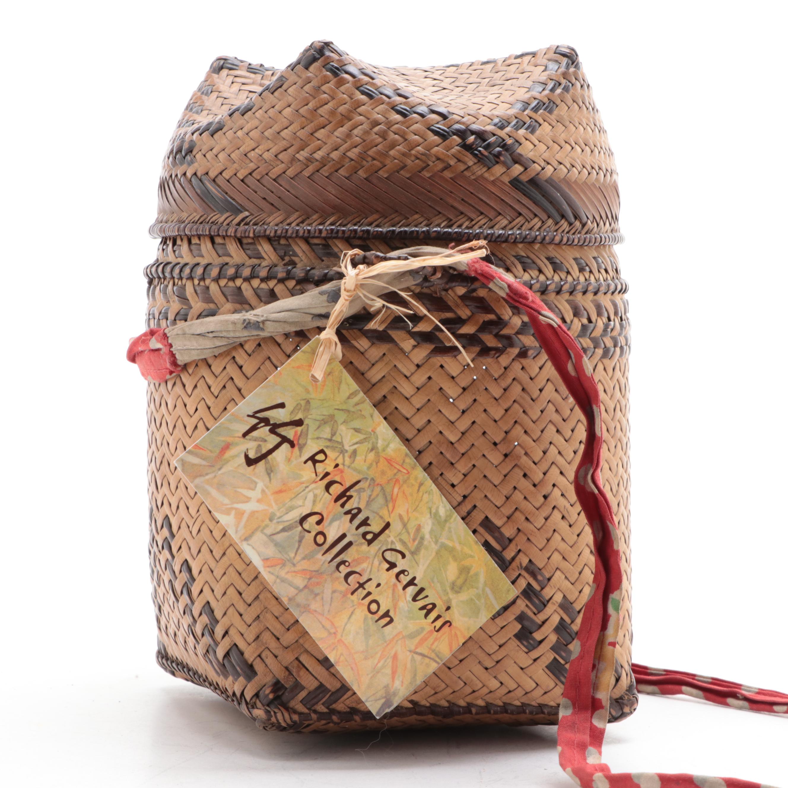 Philippine T'boli Tribe Woven Shoulder Basket