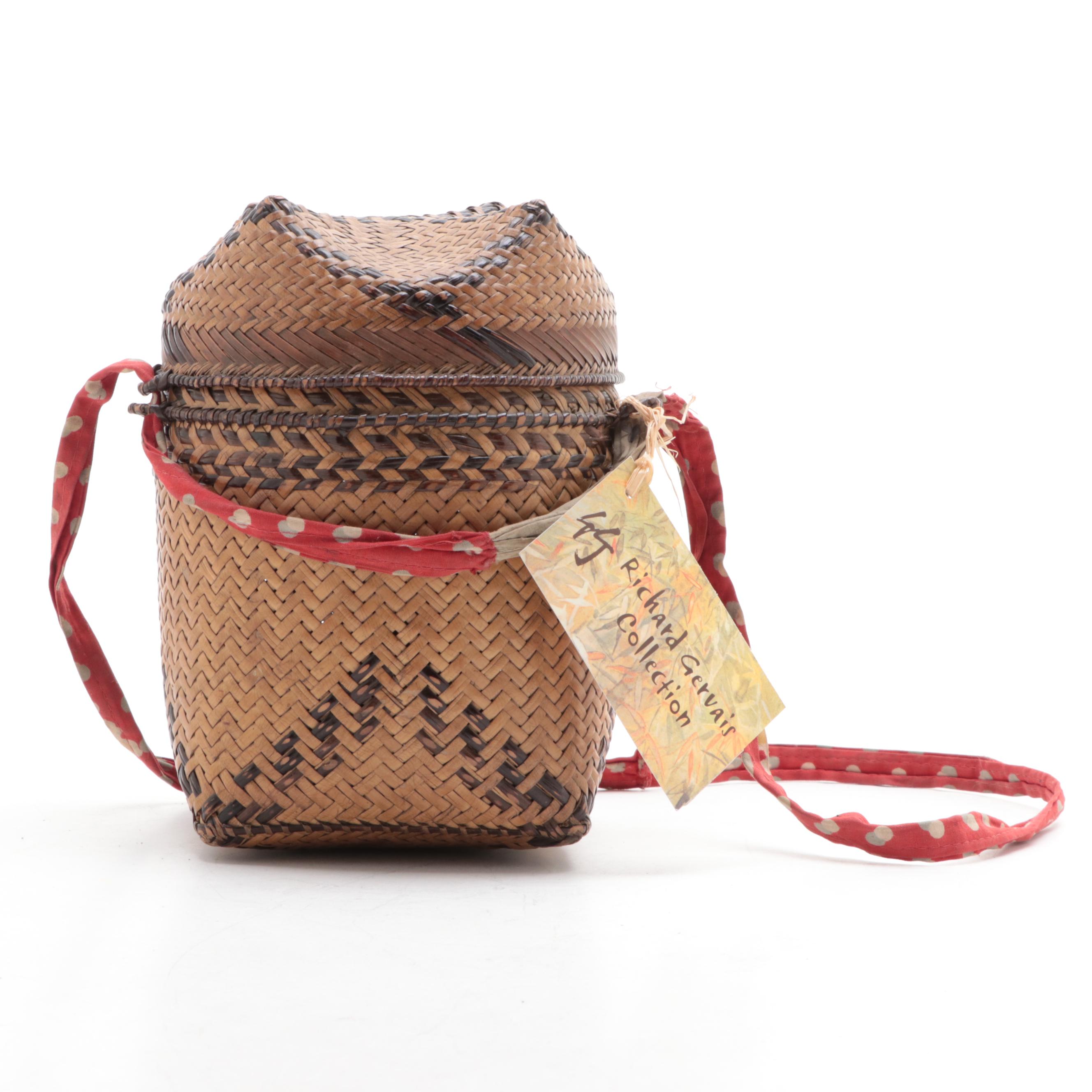 Philippine T'boli Tribe Woven Shoulder Basket