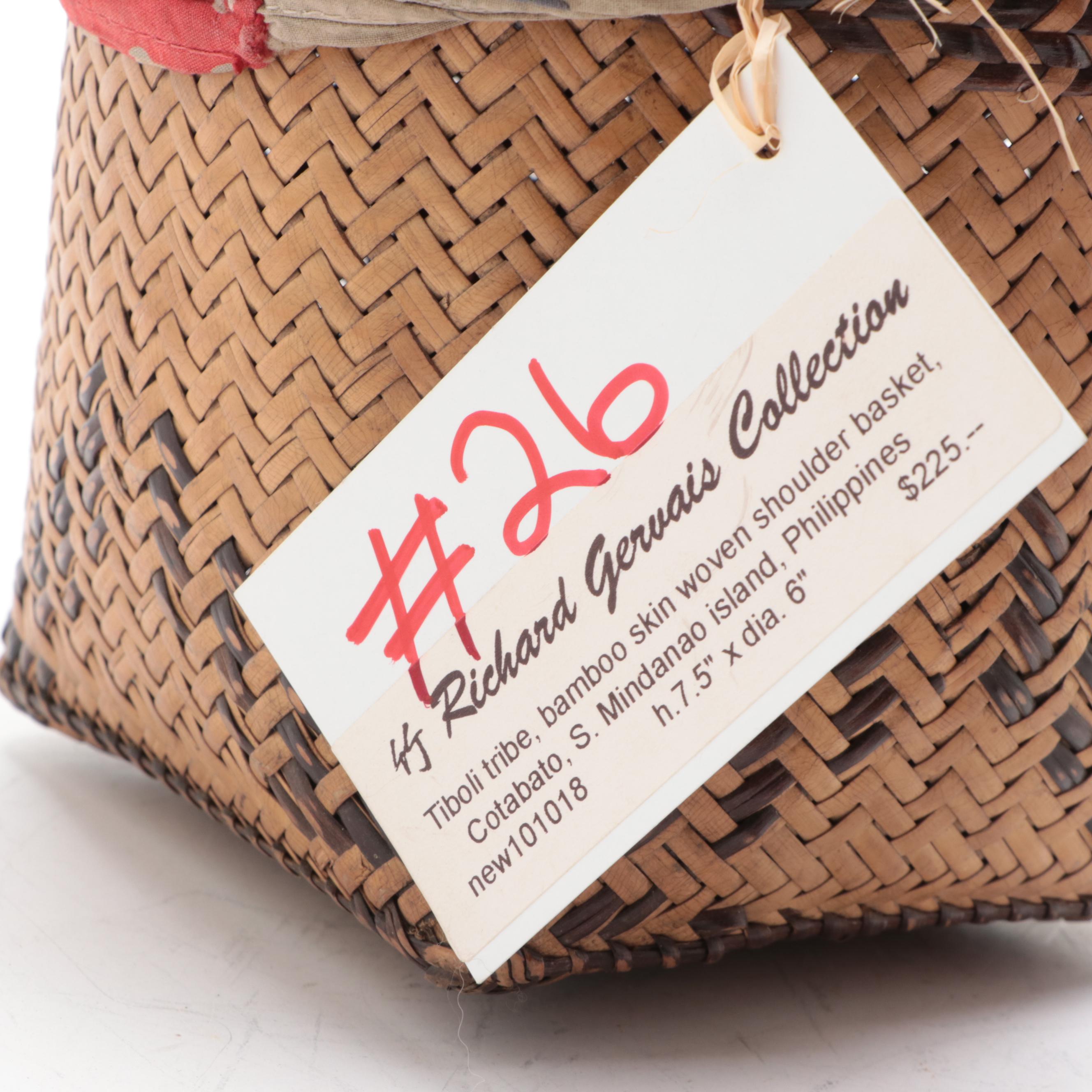 Philippine T'boli Tribe Woven Shoulder Basket