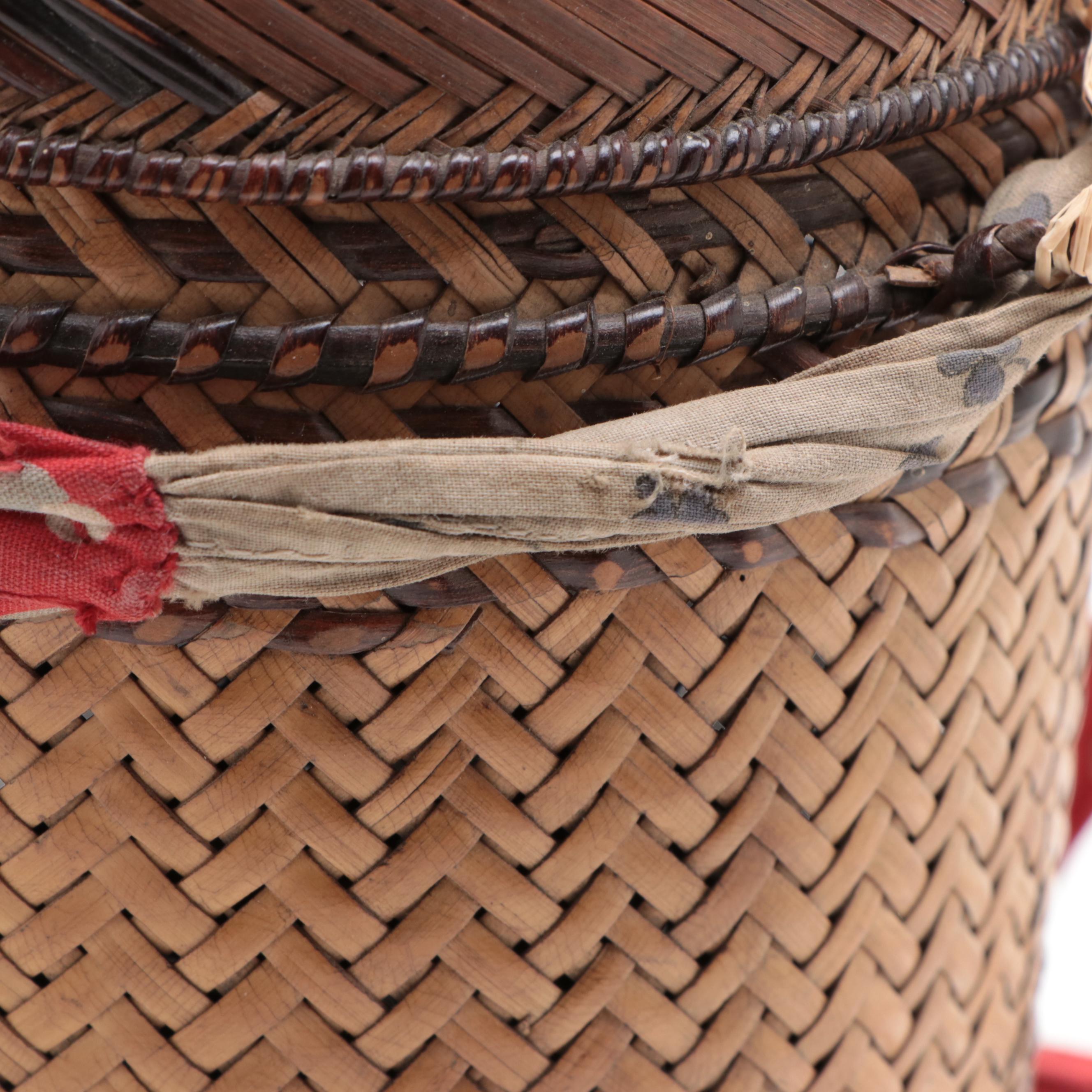 Philippine T'boli Tribe Woven Shoulder Basket