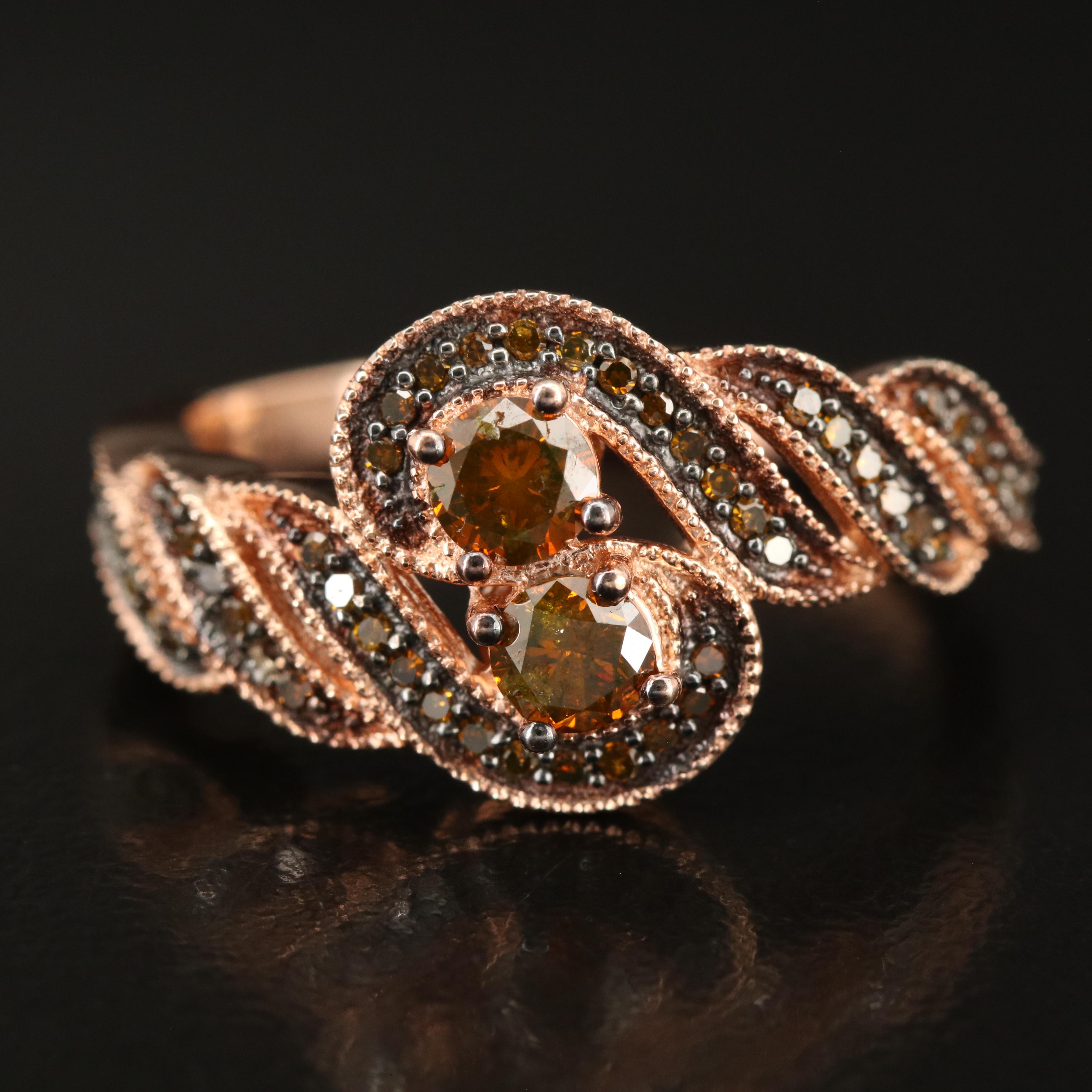 Sterling Diamond Bypass Ring