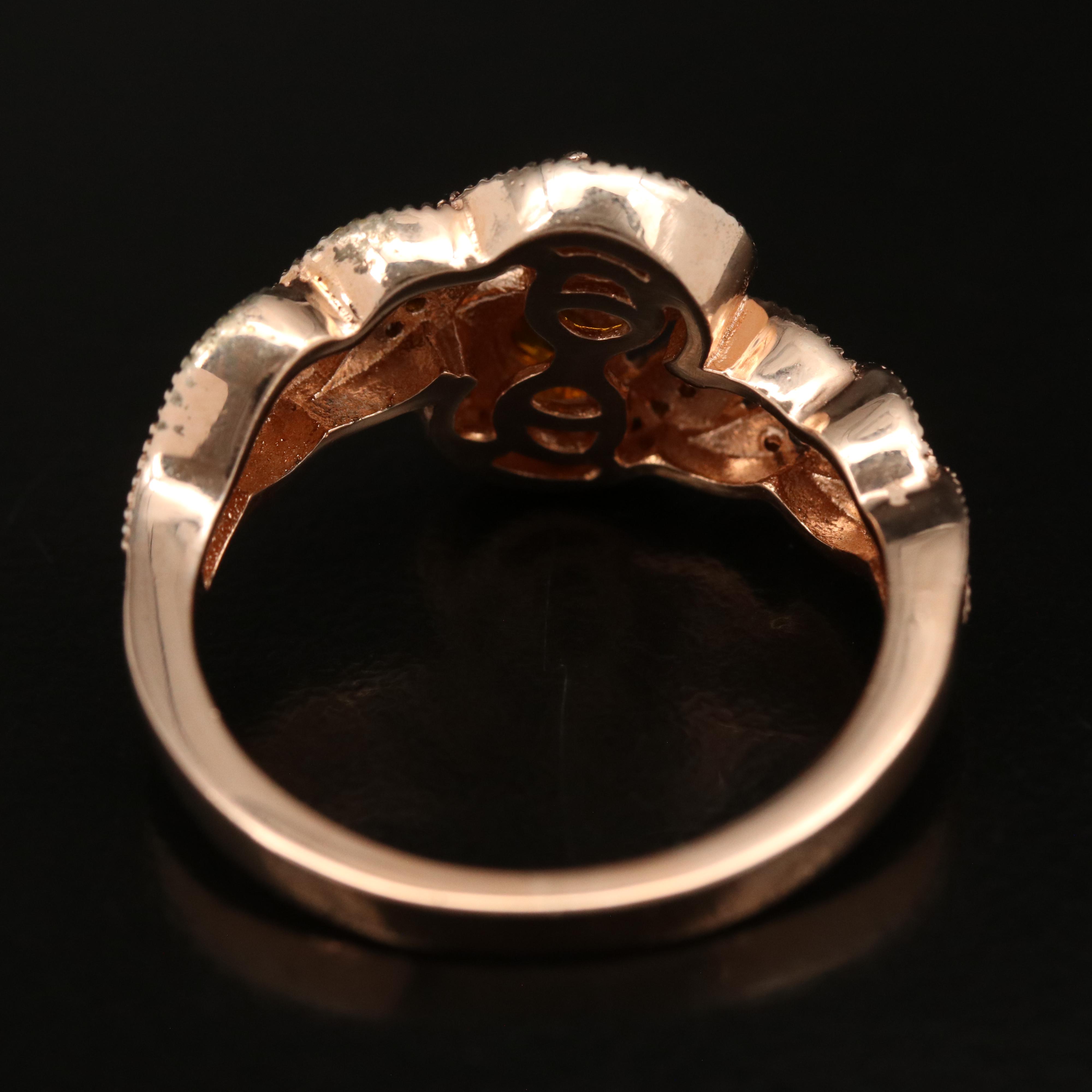 Sterling Diamond Bypass Ring