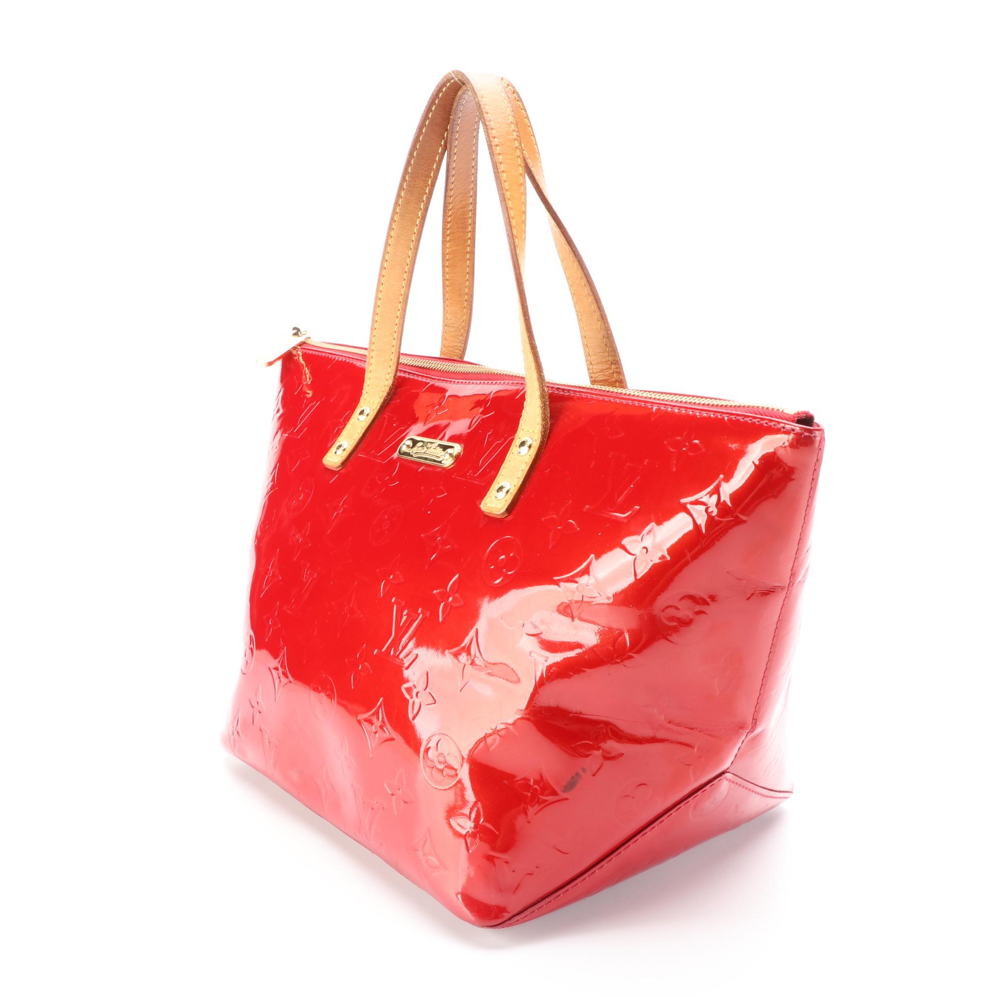 Louis Vuitton Bellevue PM in Red Monogram Vernis and Vachetta Leather