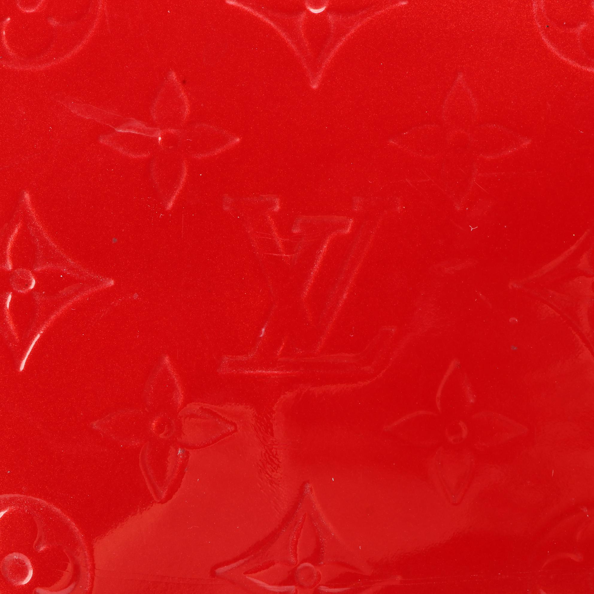 Louis Vuitton Bellevue PM in Red Monogram Vernis and Vachetta Leather