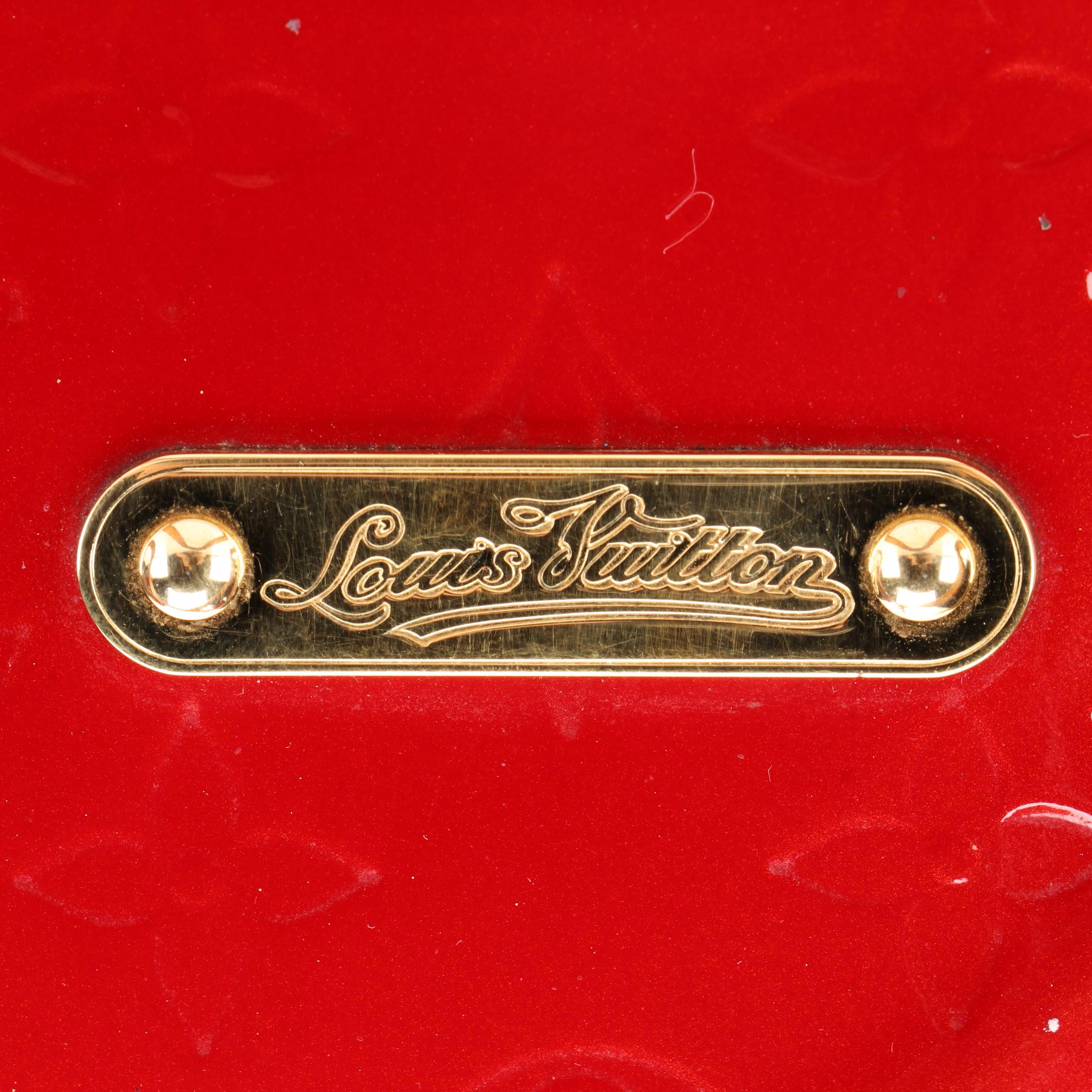 Louis Vuitton Bellevue PM in Red Monogram Vernis and Vachetta Leather