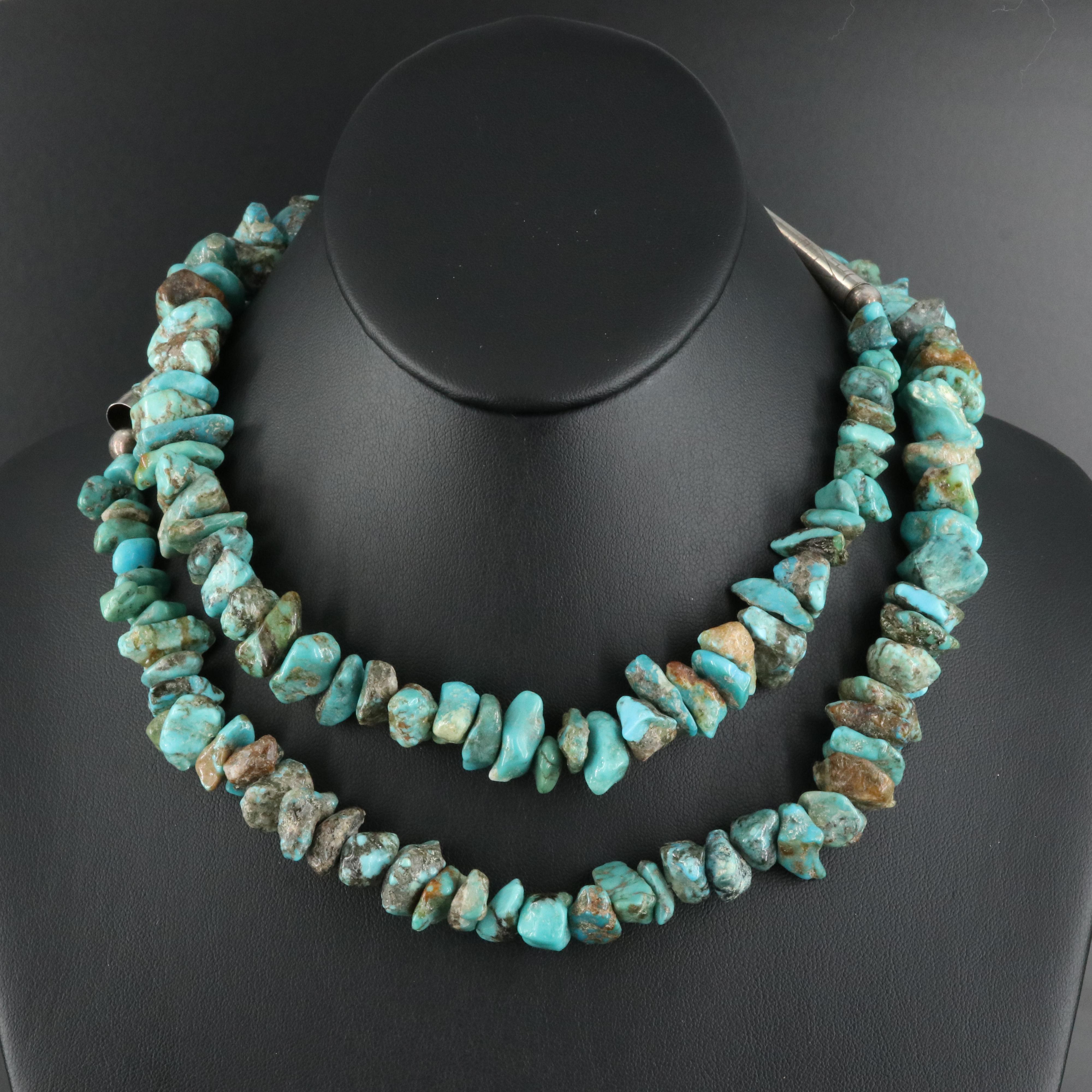 Turquoise Necklace with Sterling Clasp