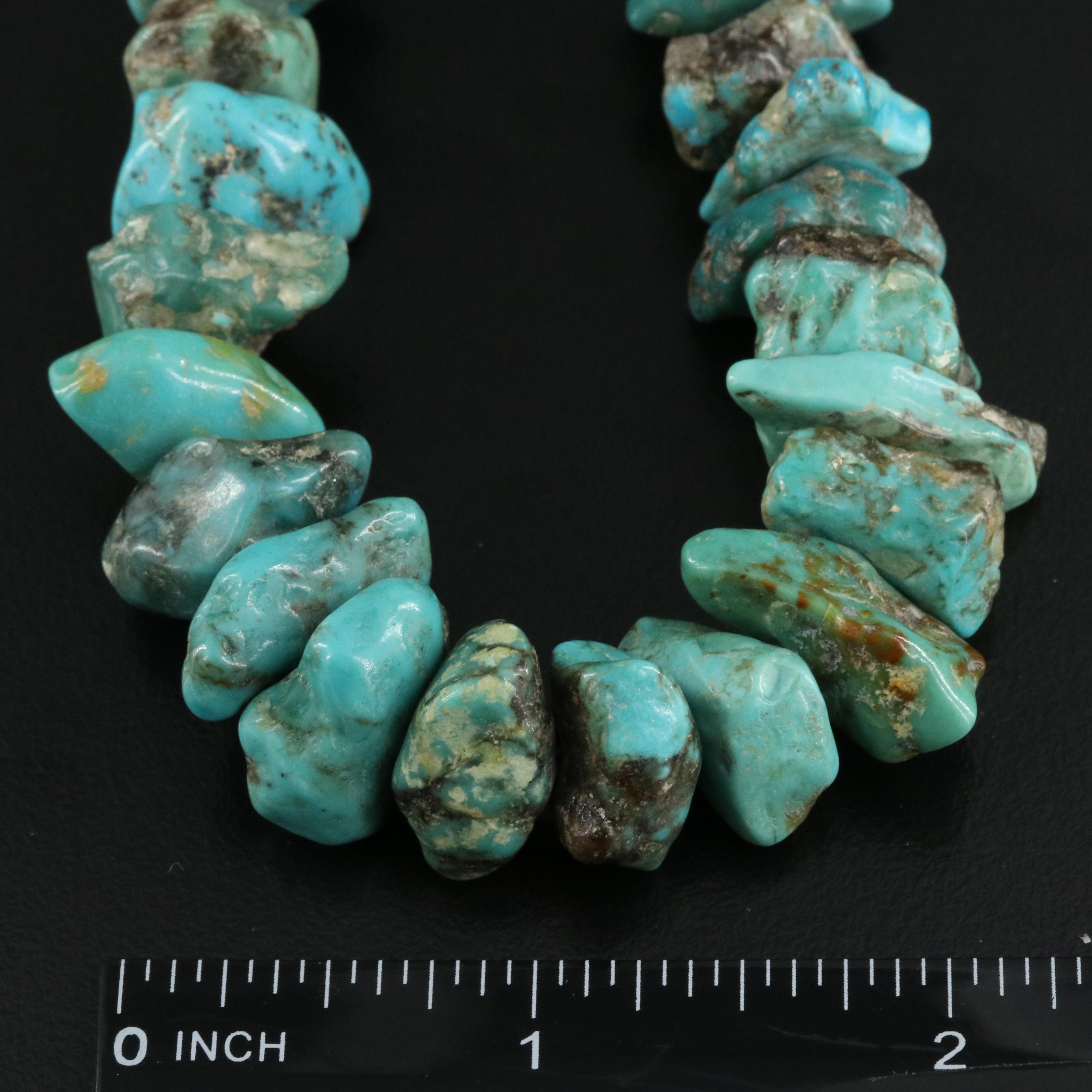 Turquoise Necklace with Sterling Clasp