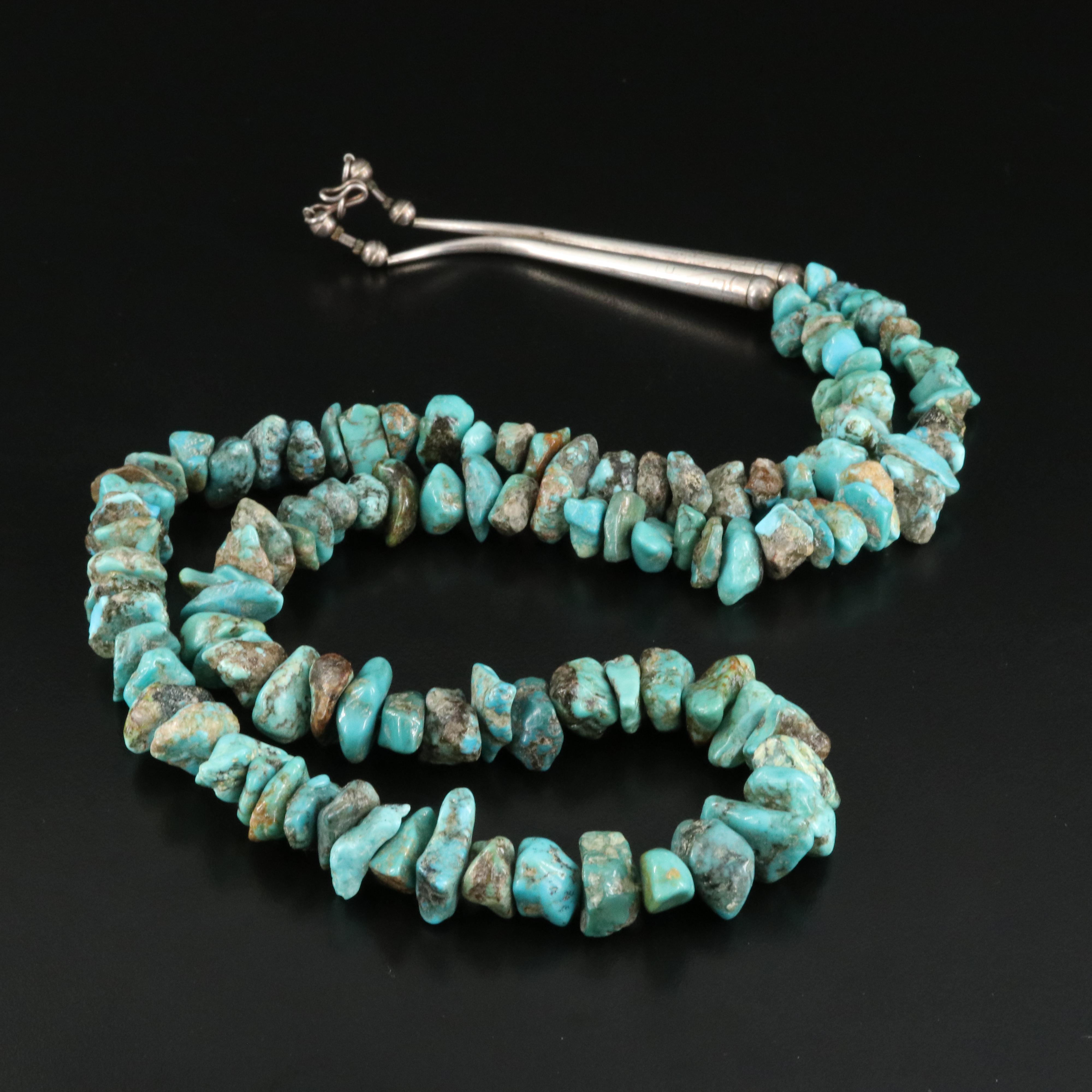 Turquoise Necklace with Sterling Clasp