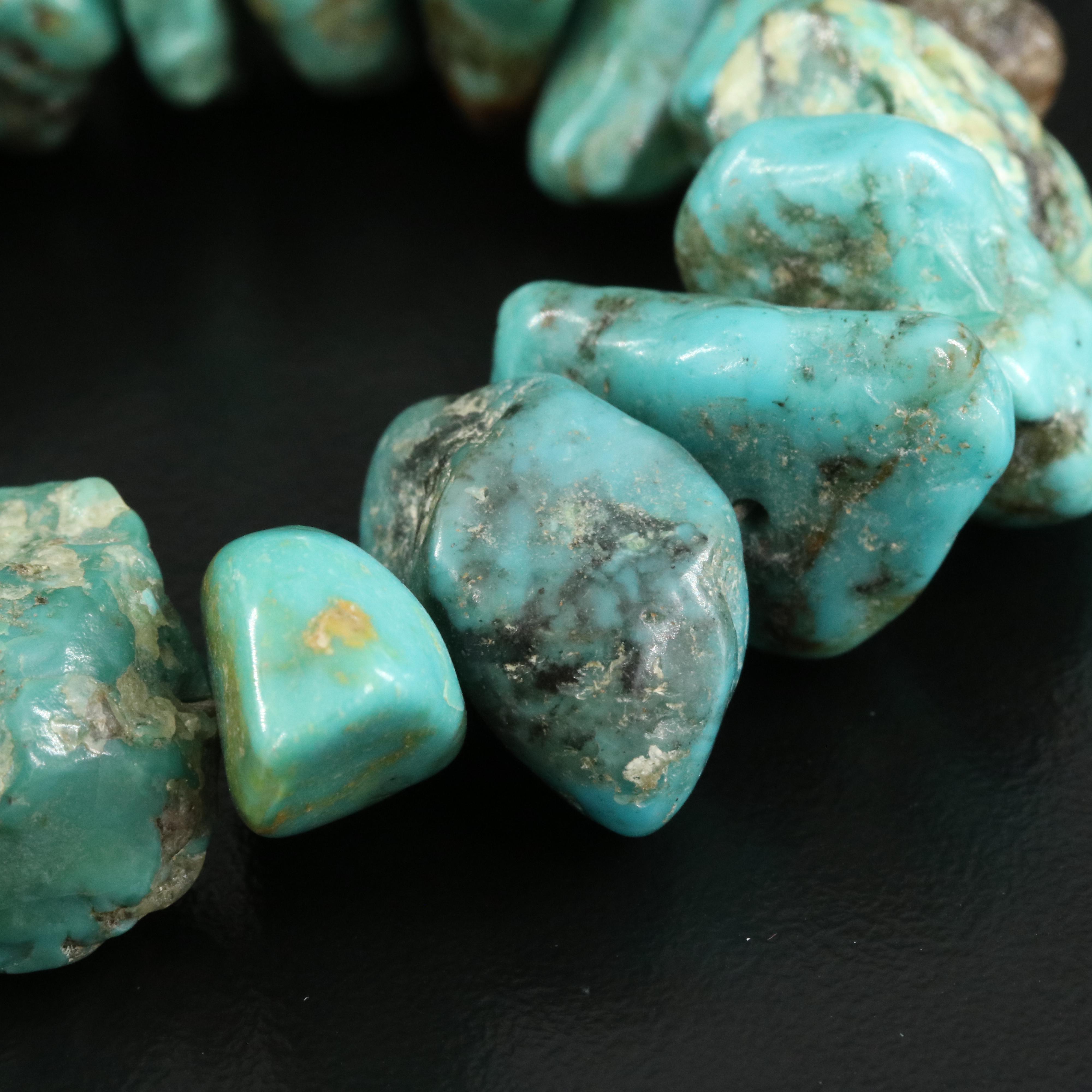 Turquoise Necklace with Sterling Clasp