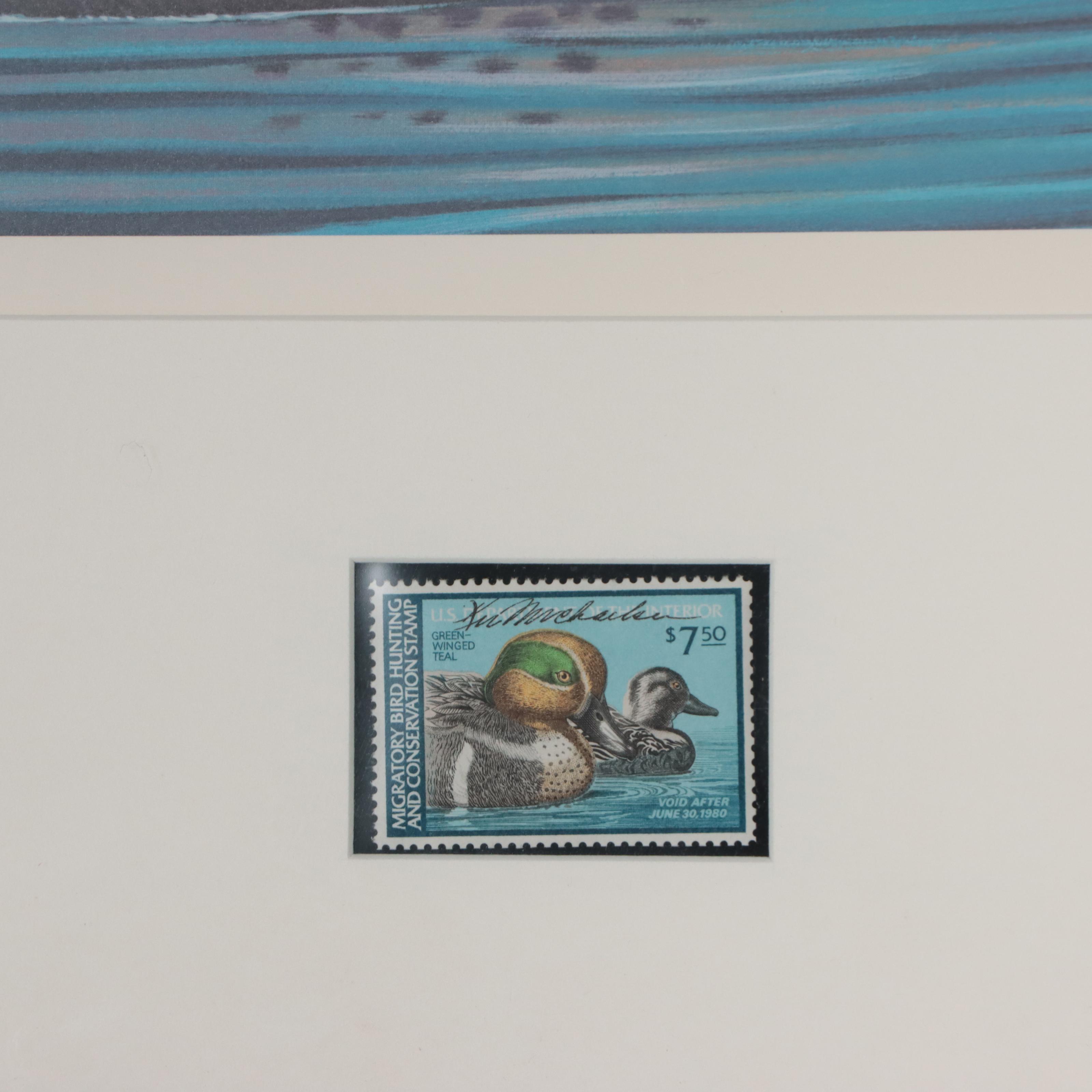 Waterfowl Themed Offset Lithographs and Postage Stamps