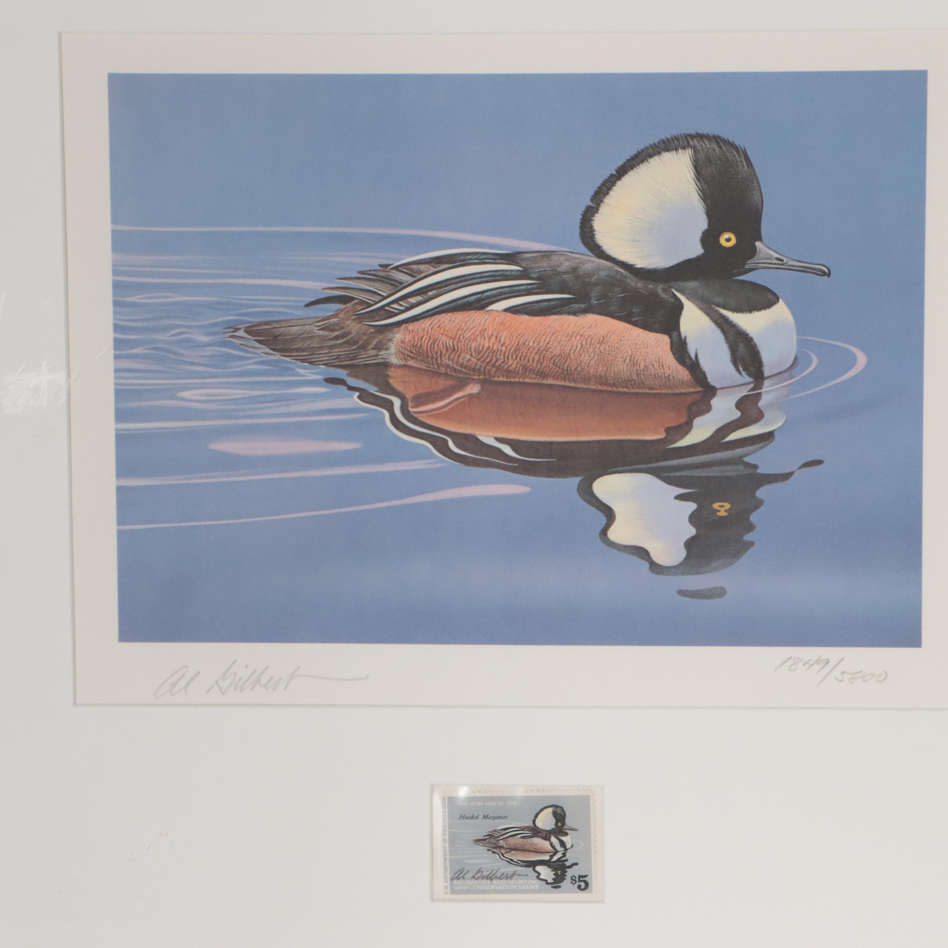 Waterfowl Themed Offset Lithographs and Postage Stamps