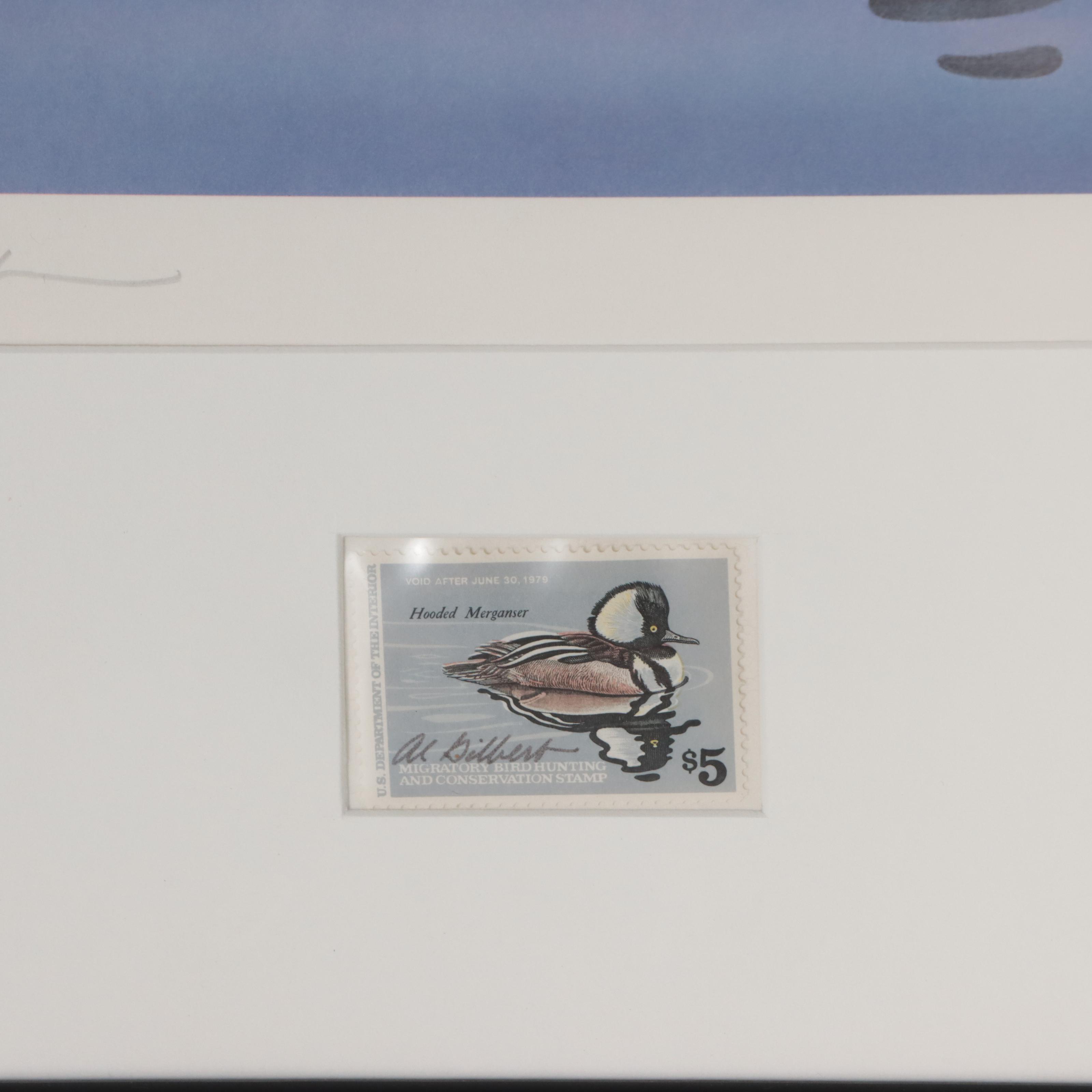 Waterfowl Themed Offset Lithographs and Postage Stamps